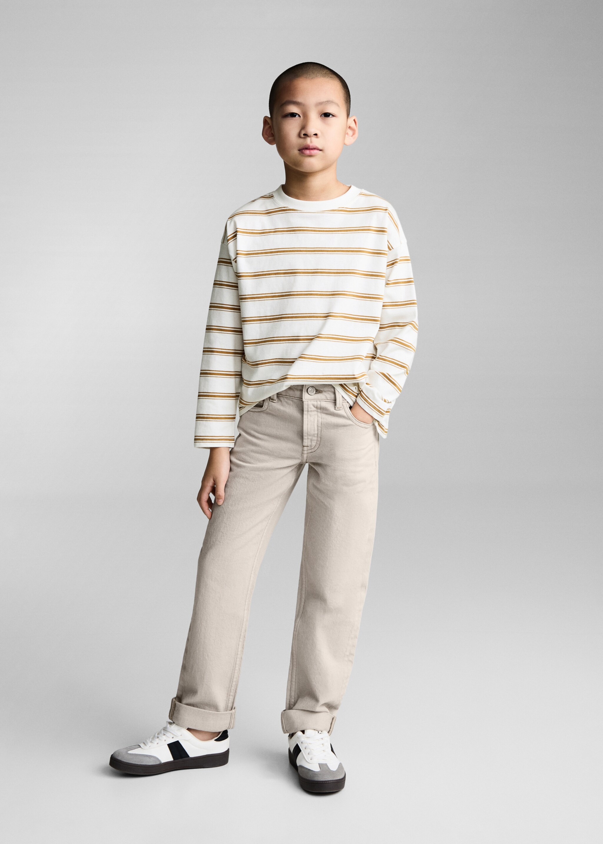 Striped oversized t-shirt - General plane, Ochre. Ref: 87010640-00.