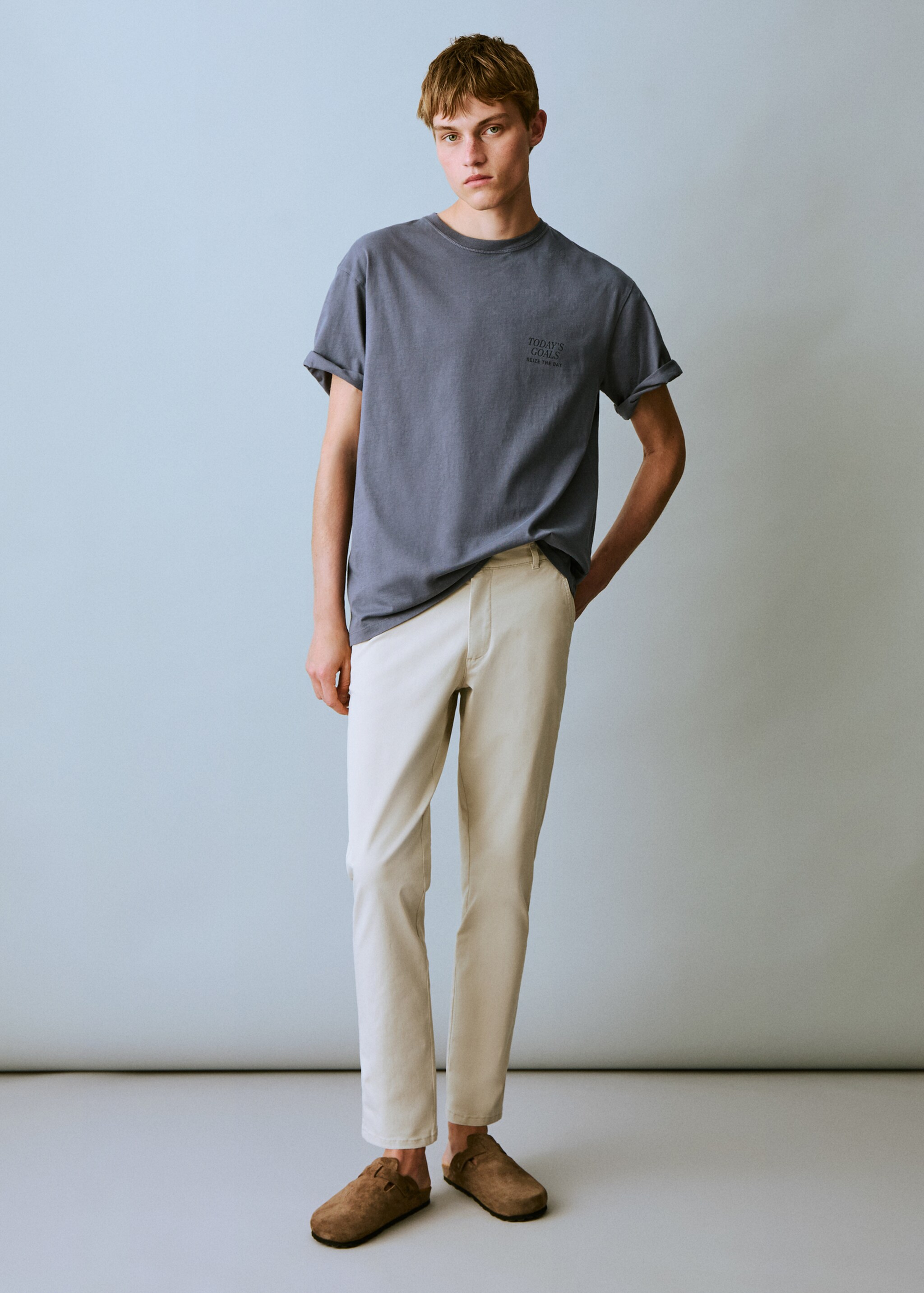 Samarreta cotó estampada - Pla general, Blau. Ref: 87011061-00.