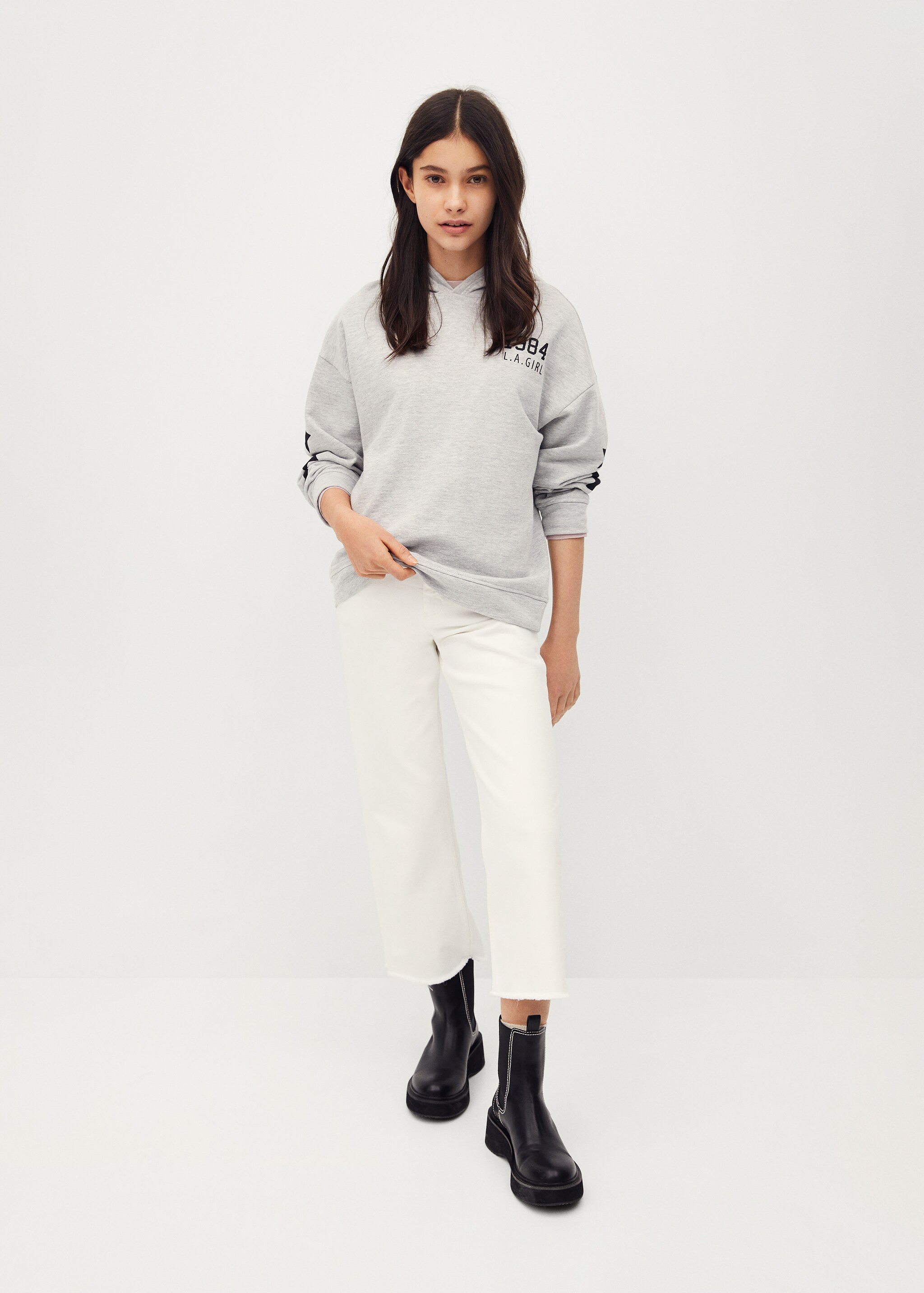 Gemustertes Kapuzen-Sweatshirt - Allgemeine Ansicht