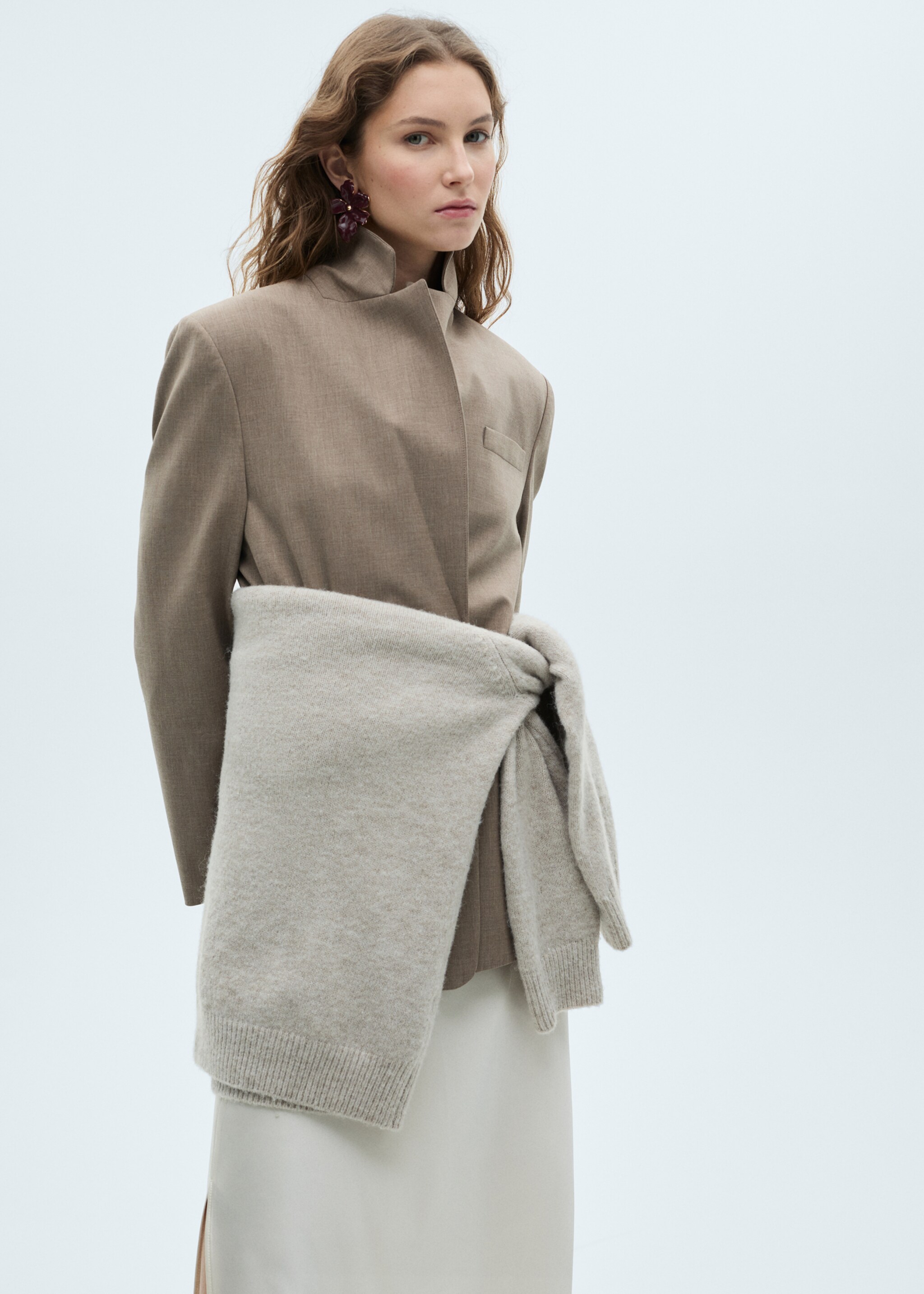 Floral earrings - General plane, Maroon. Ref: 87012544-00.