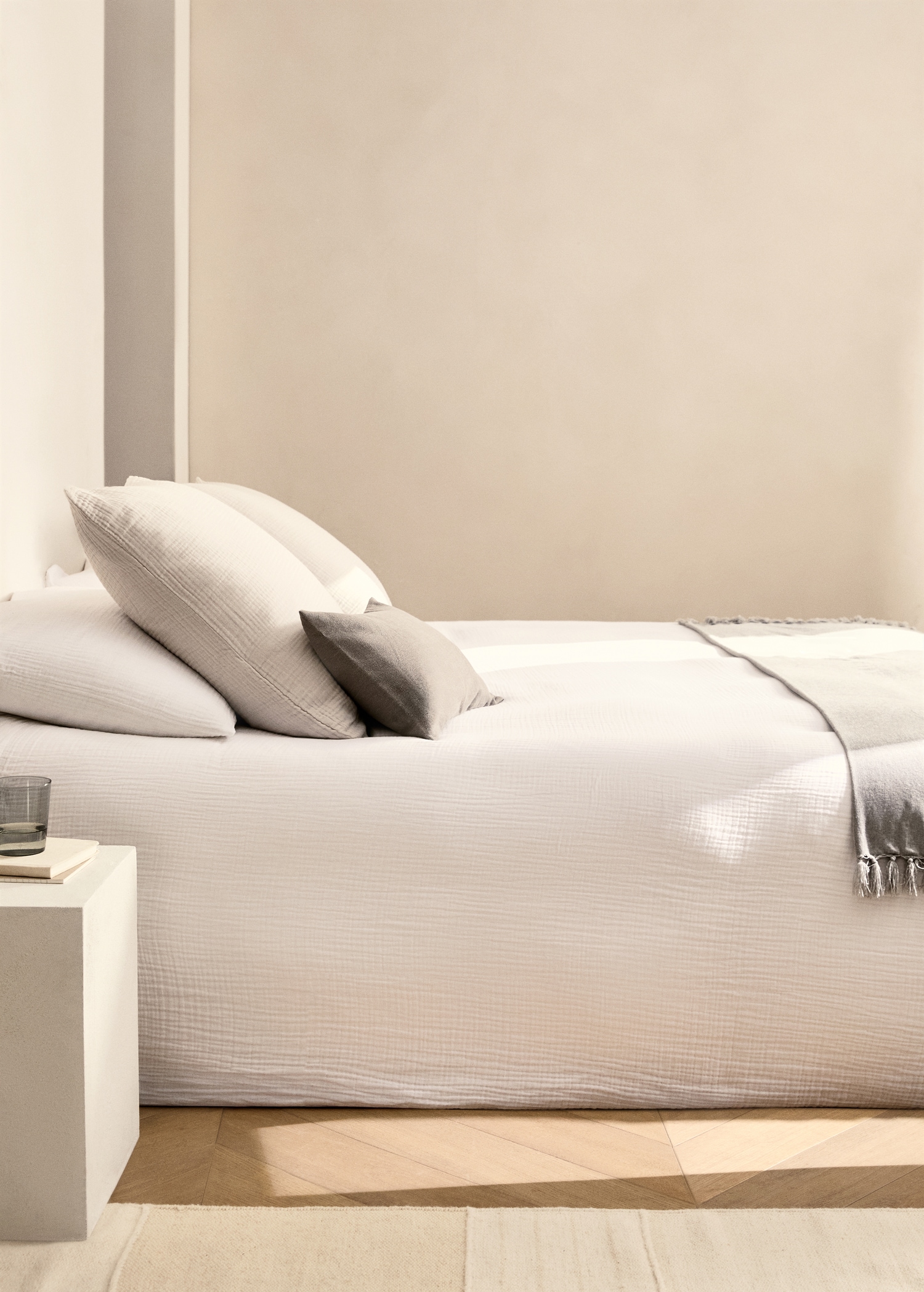 Dekbedovertrek van mousseline katoen bed 135/140 cm - Overzichtstekening