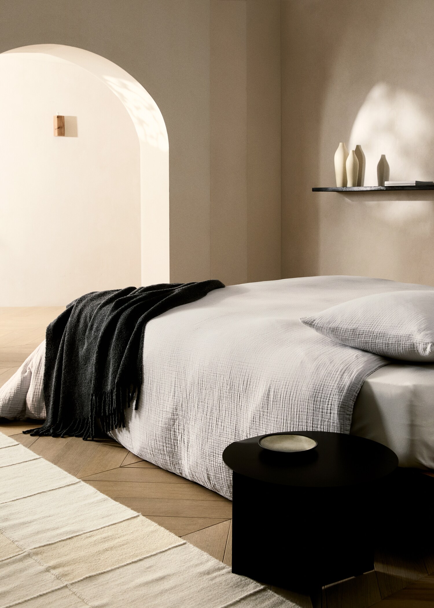 Dekbedovertrek van mousseline katoen bed 135/140 cm - Overzichtstekening