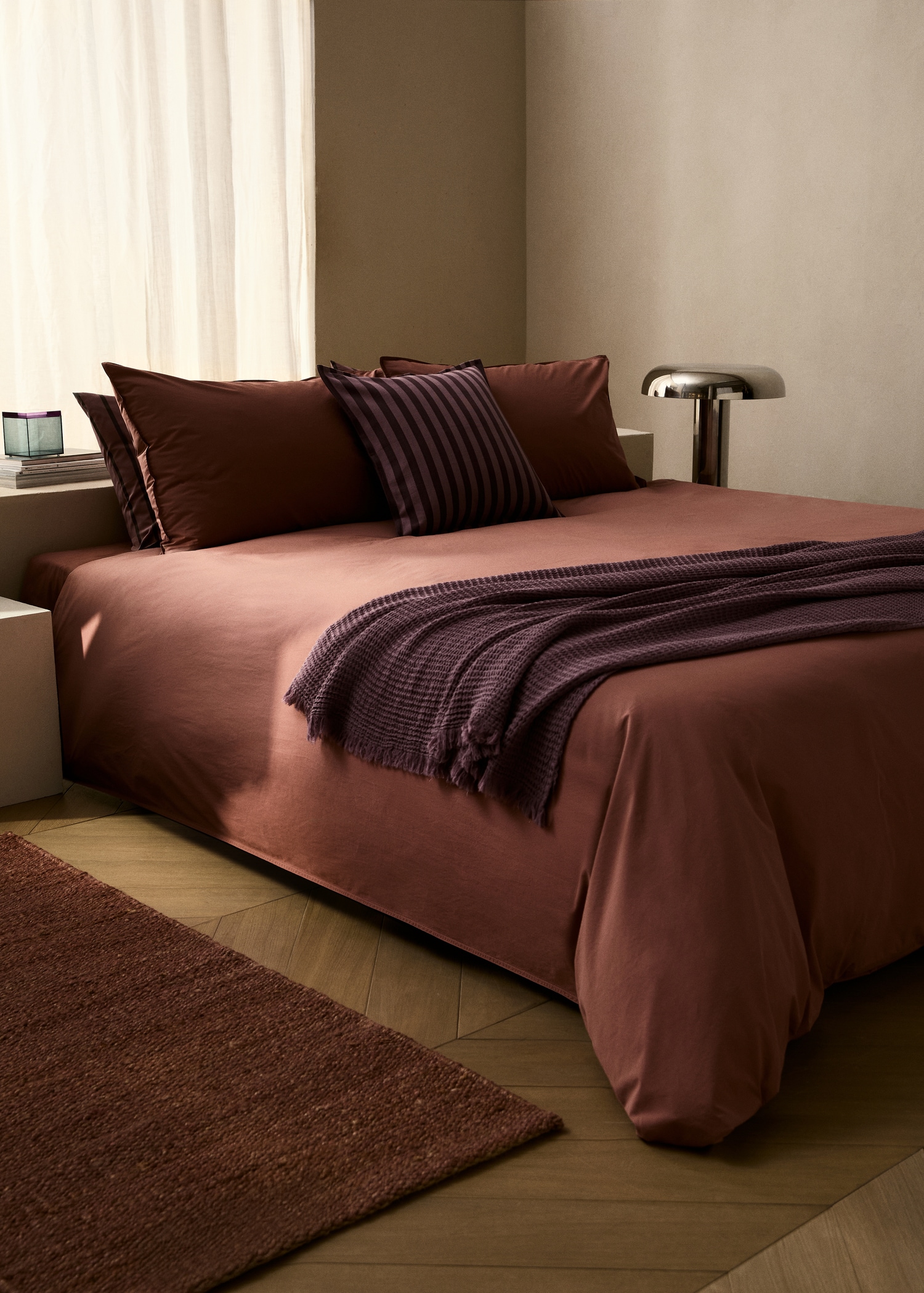 Cotton poplin double-stitched children's duvet cover Single bed - General plane