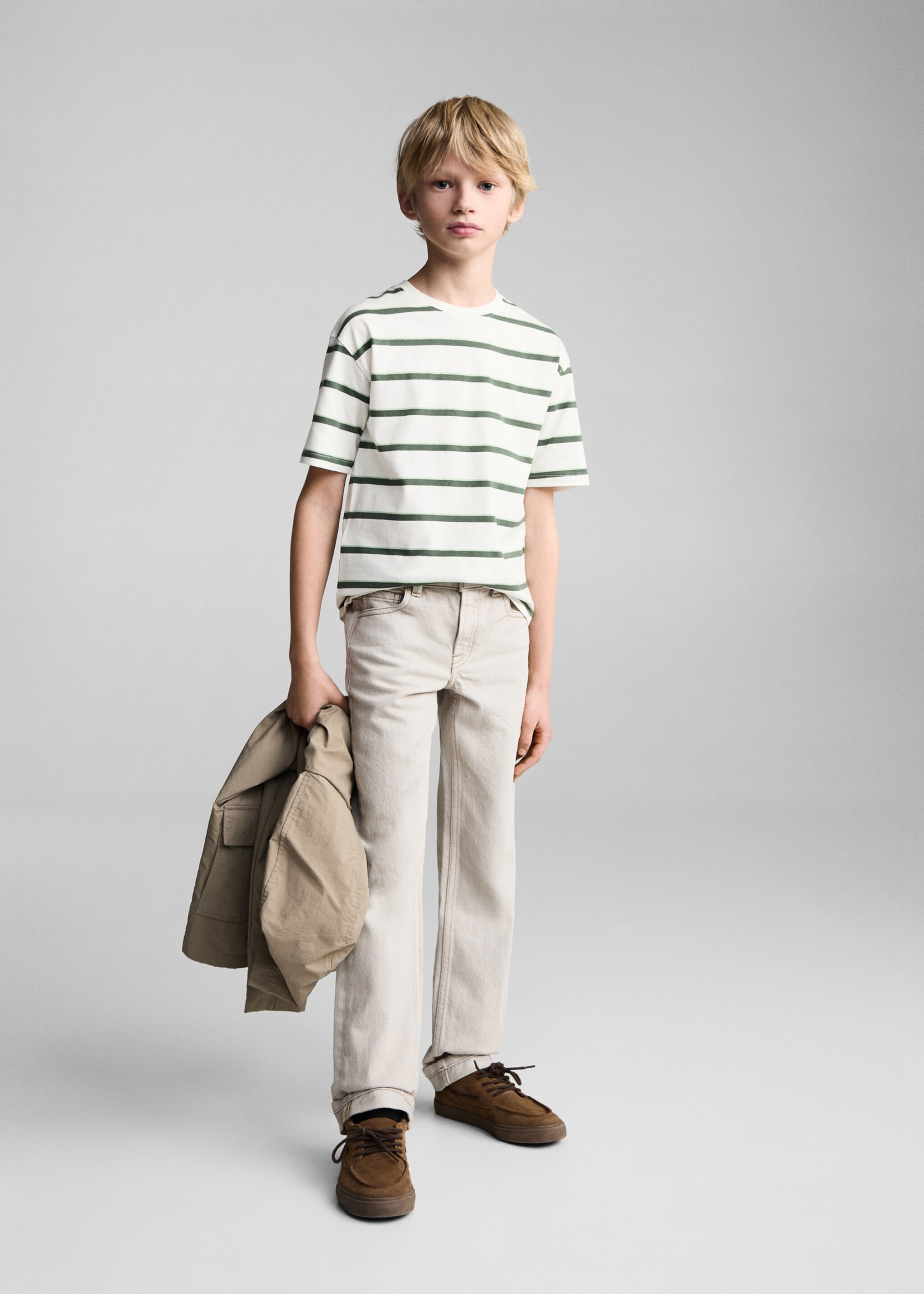 Striped short-sleeved t-shirt - General plane, Green. Ref: 87013650-00.