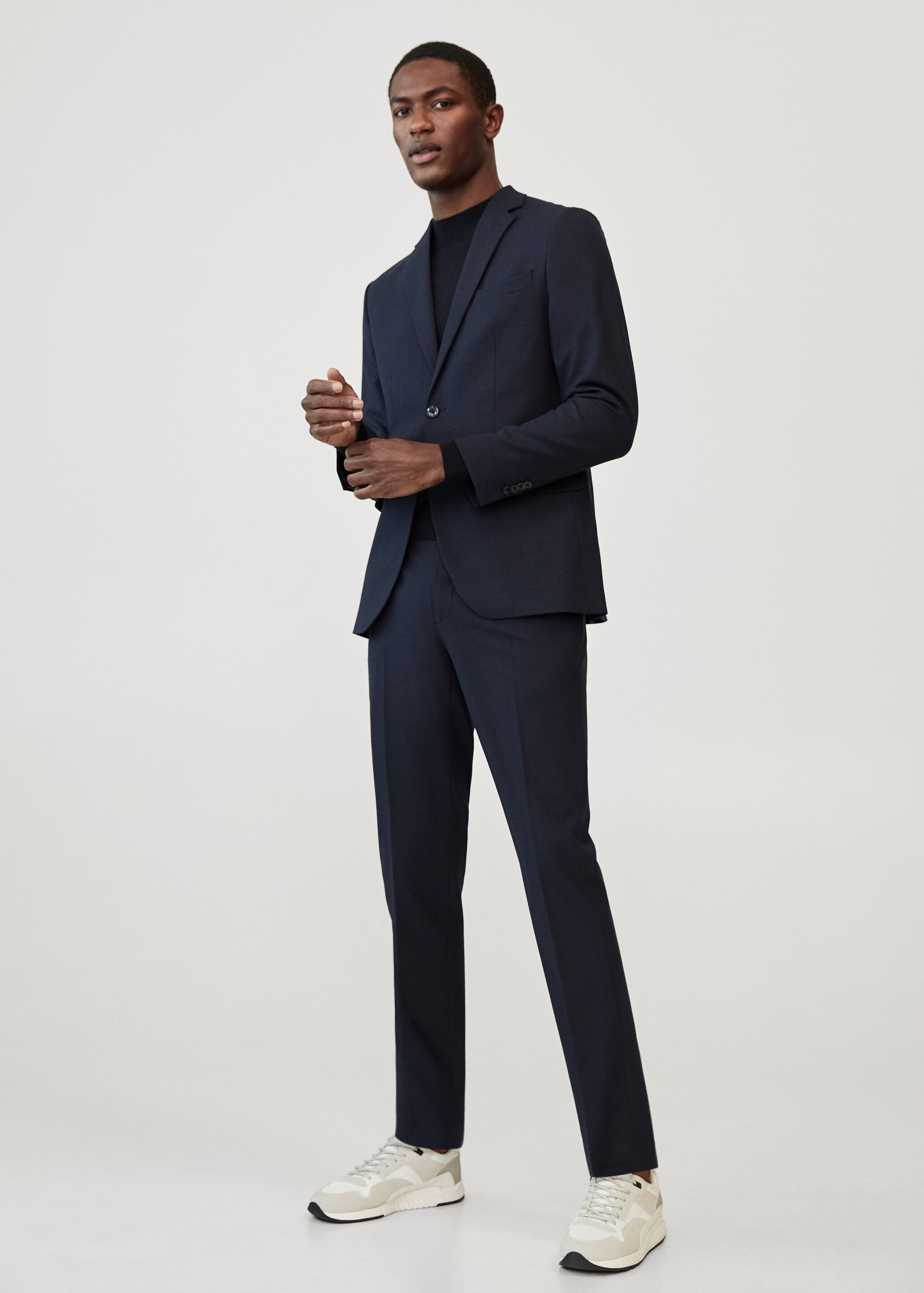 Lněné oblekové kalhoty slim fit - Celkový náhled