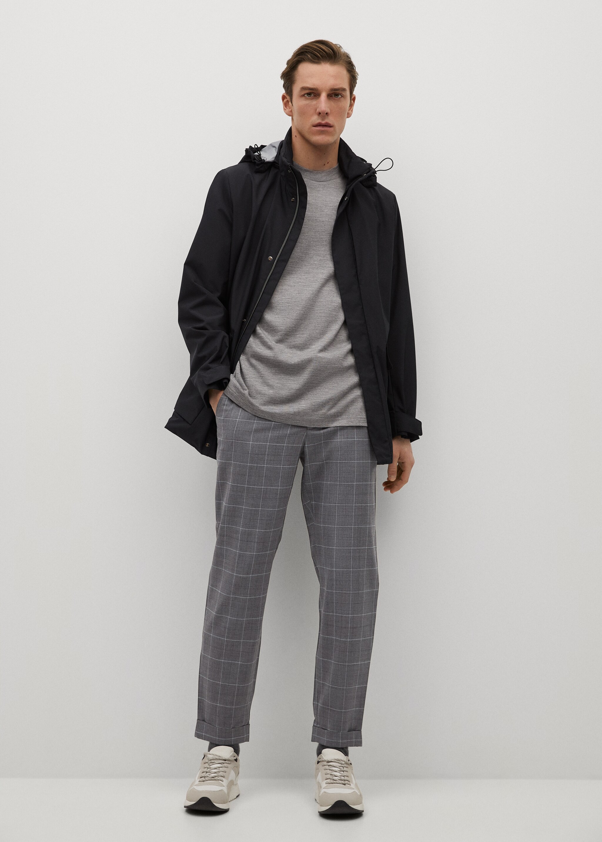 Pantalón lana cuadros - Plano general