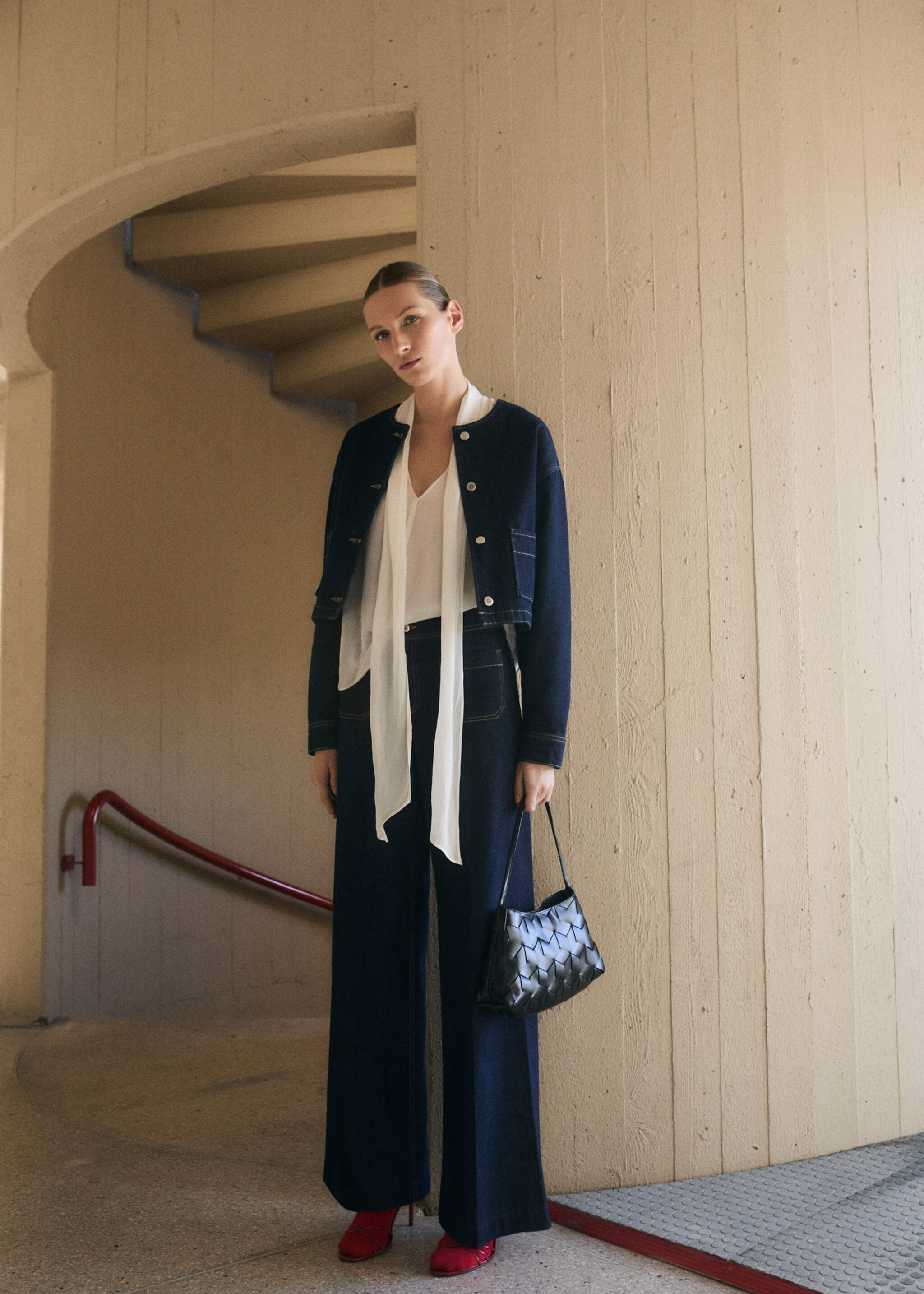 Wide leg jeans with pockets rinse wash - General plane, Open Blue. Ref: 87014073-00.