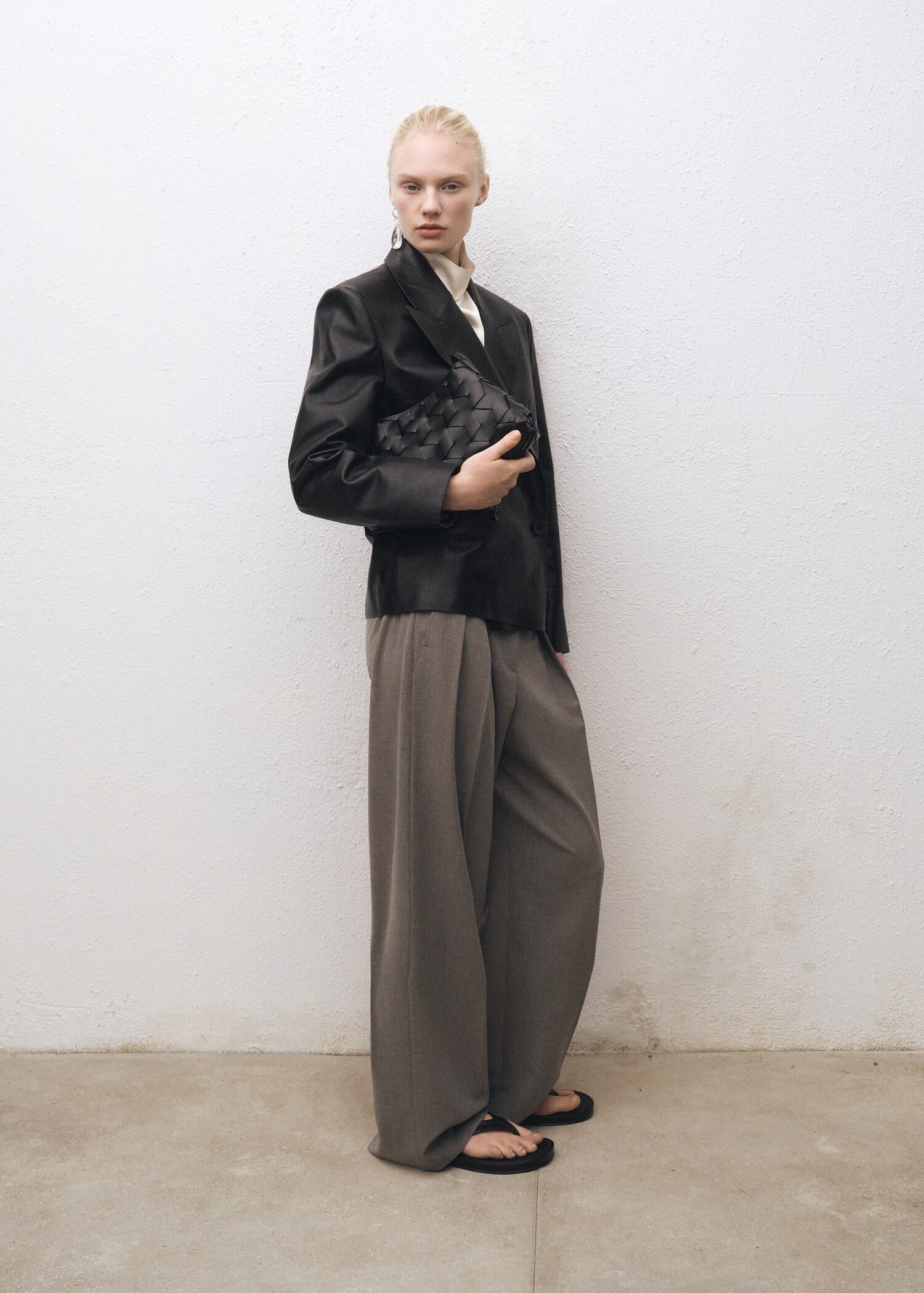 Blazer cuir double boutonnage - Plan général