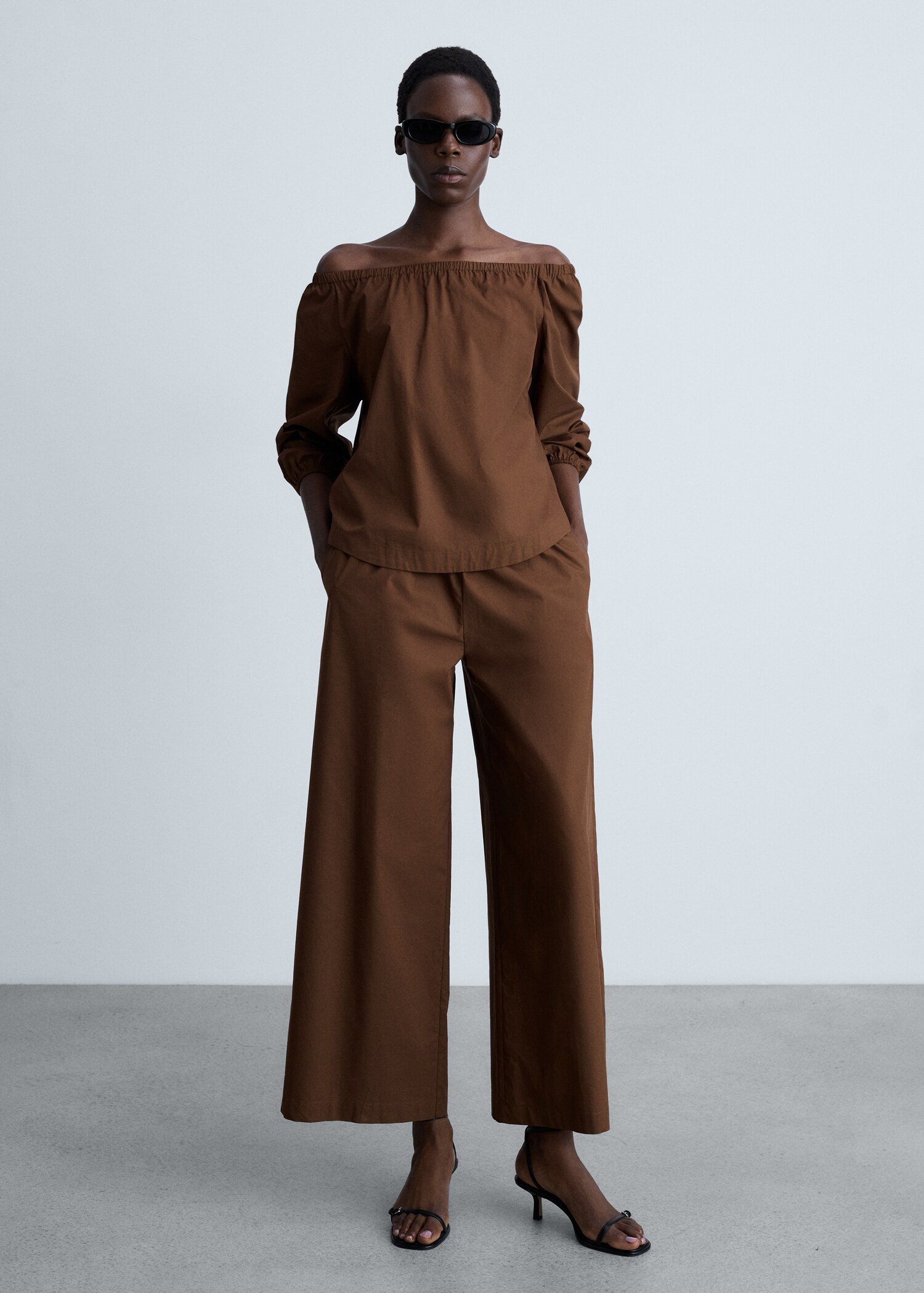 Cotton culotte trousers - General plane