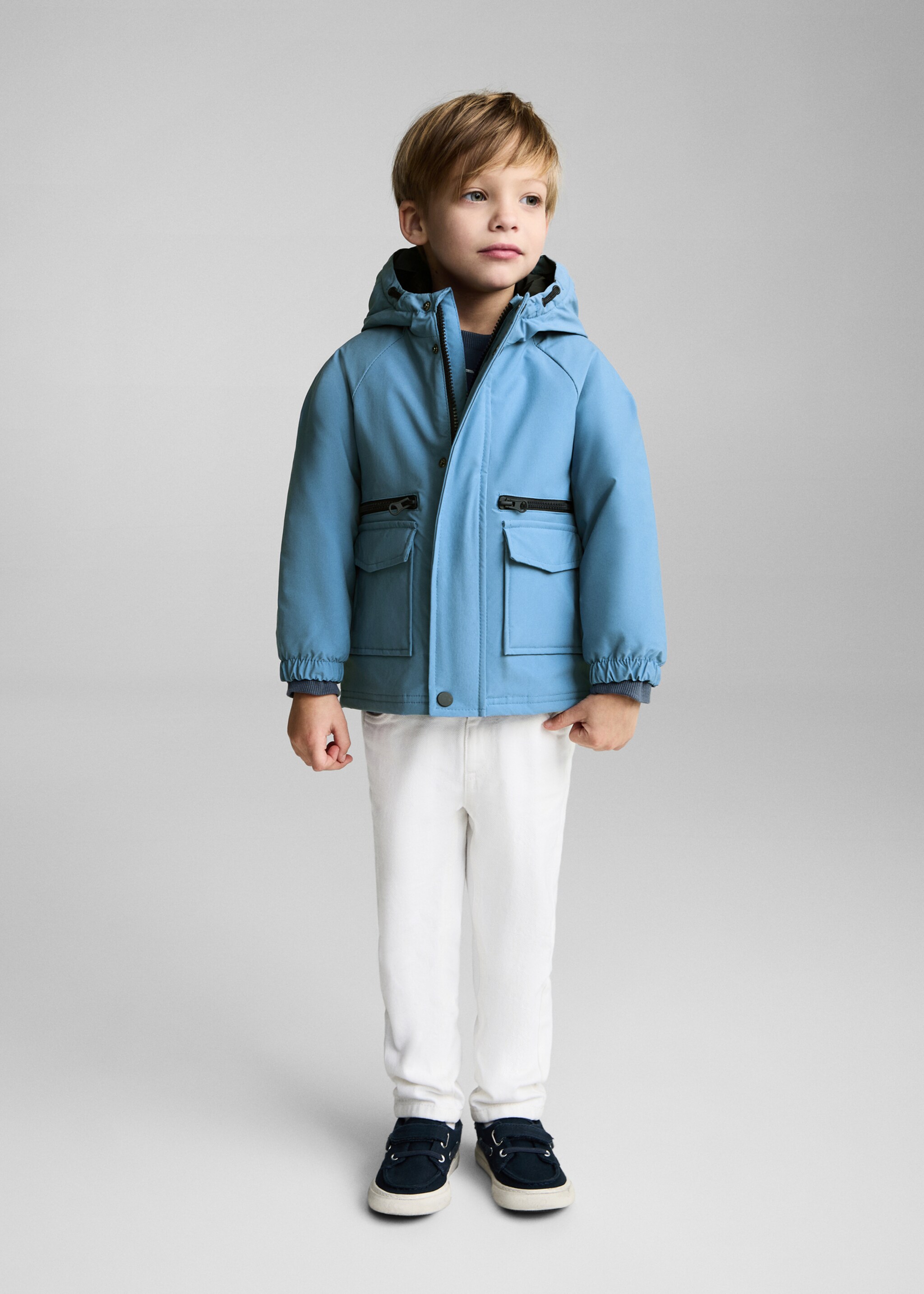 Quilted lining waterproof parka - General plane, Blue. Ref: 87014792-00.