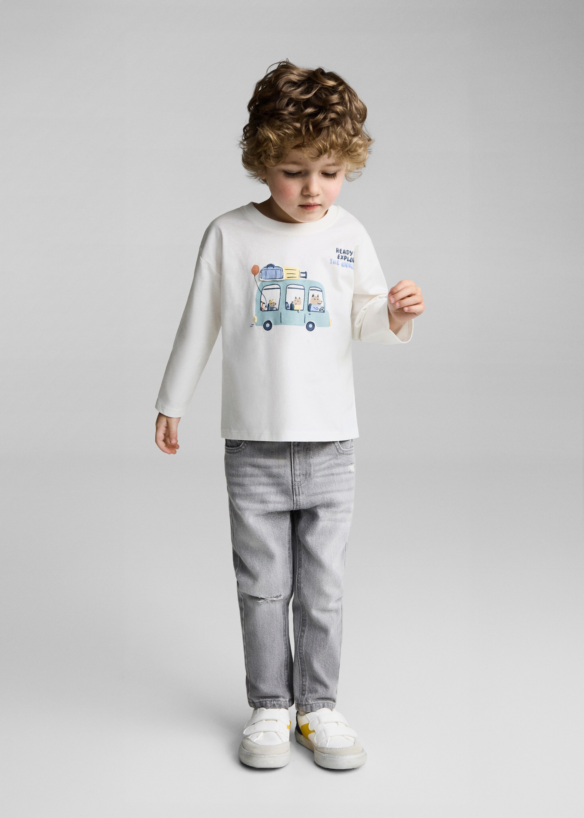 Samarreta cotó dibuix - Pla general, Blanc trencat. Ref: 87014808-00.