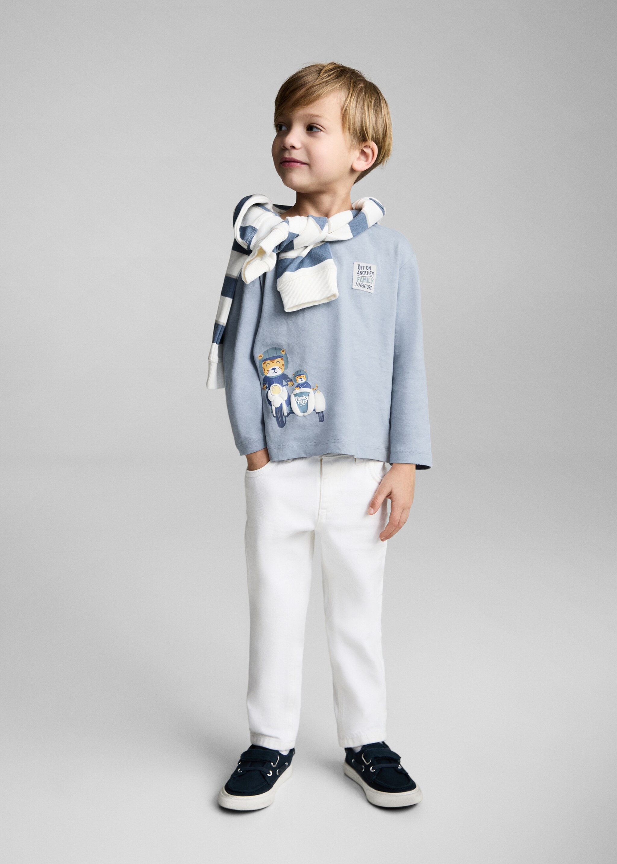 Cotton printed T-shirt - General plane, Sky Blue. Ref: 87014809-00.