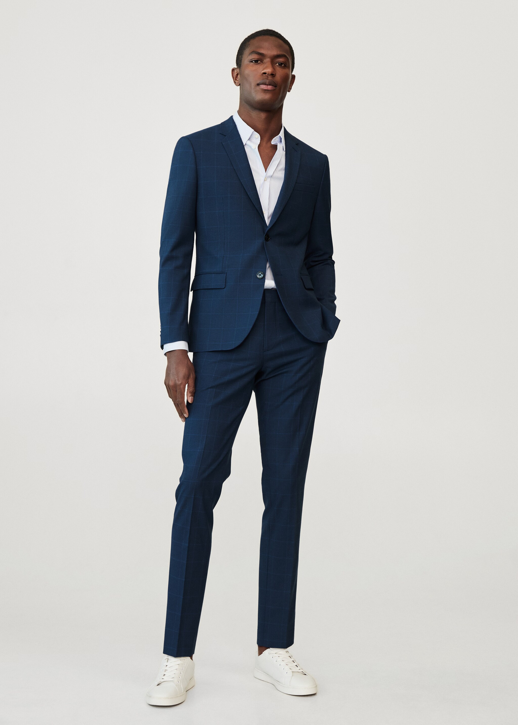Super slim-fit Tailored check jacket - General plane