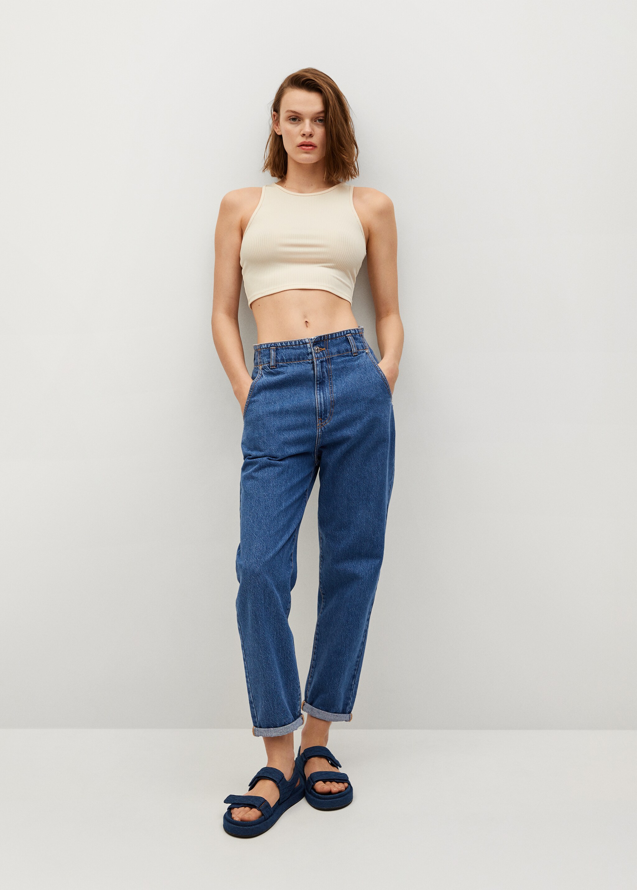Jeans slouchy cintura elastica - Plano general