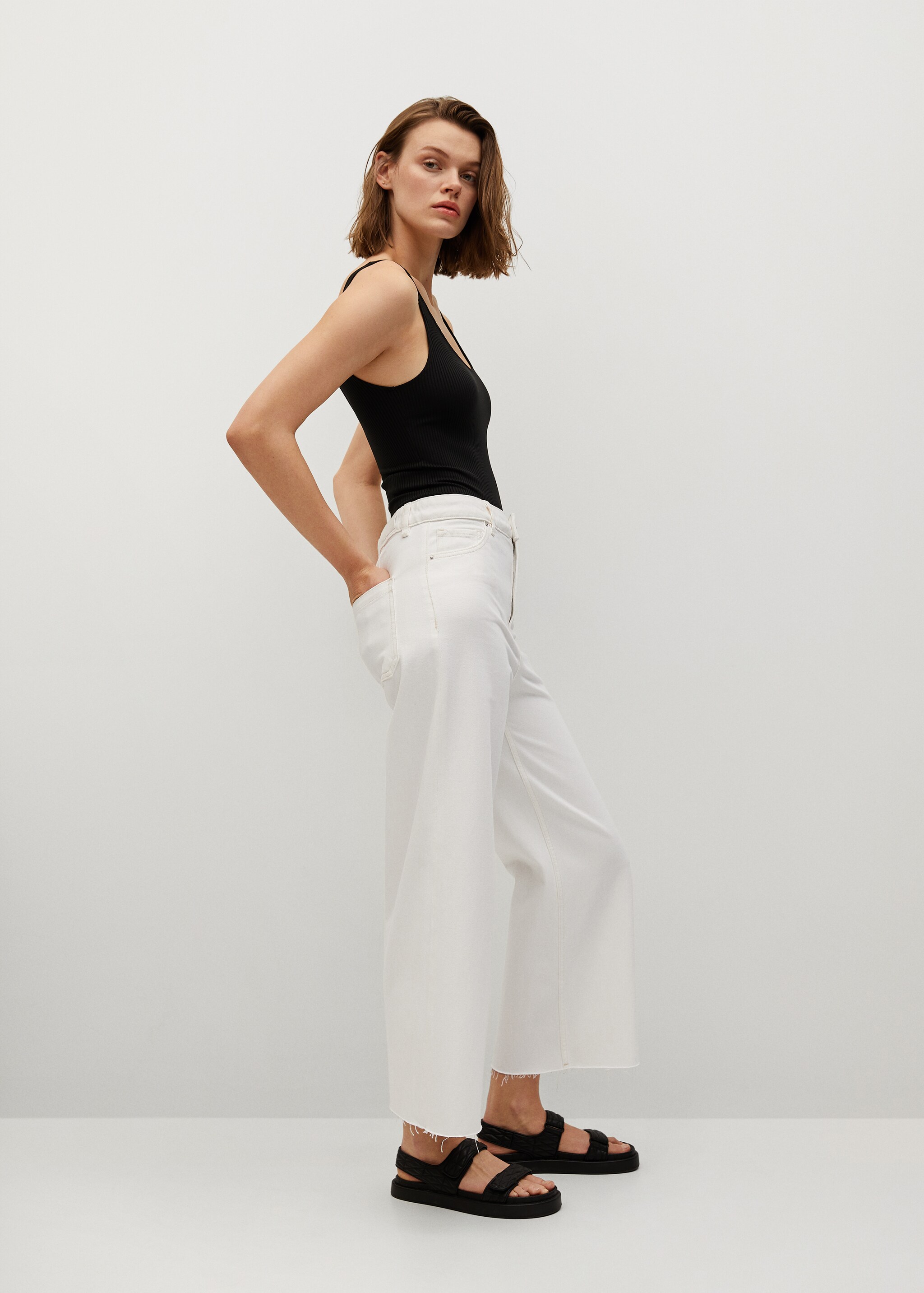 Jupe-culotte jean taille haute - Plan général