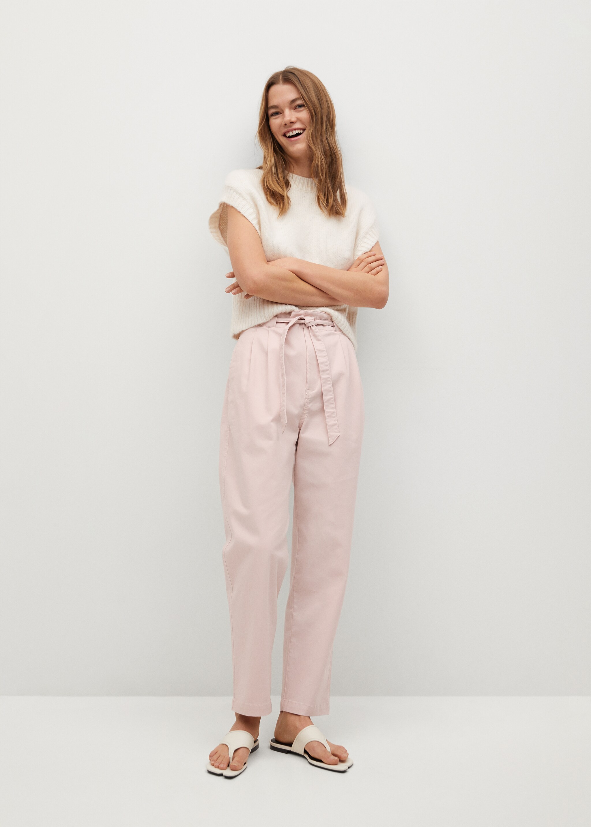 Pantalón pinzas algodón - Plano general
