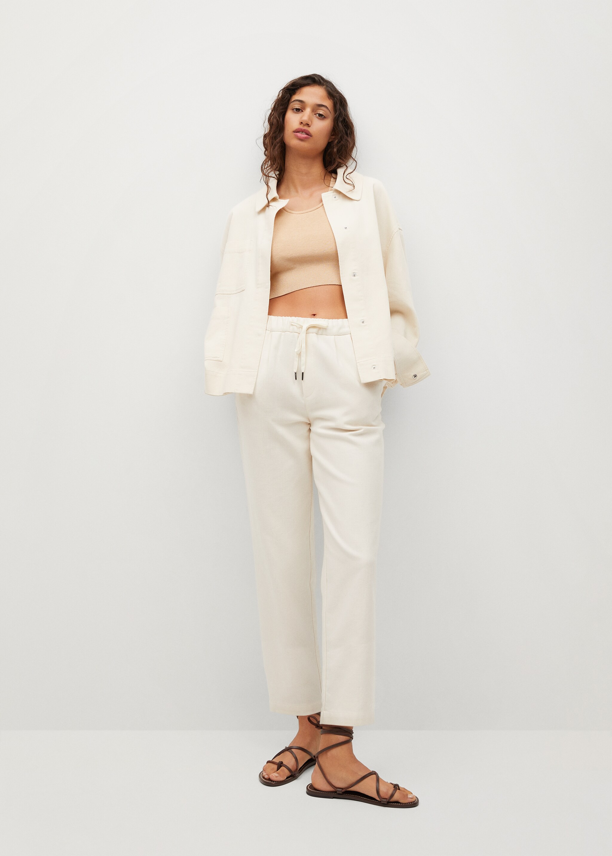 Elastic waist cotton pants - General plane