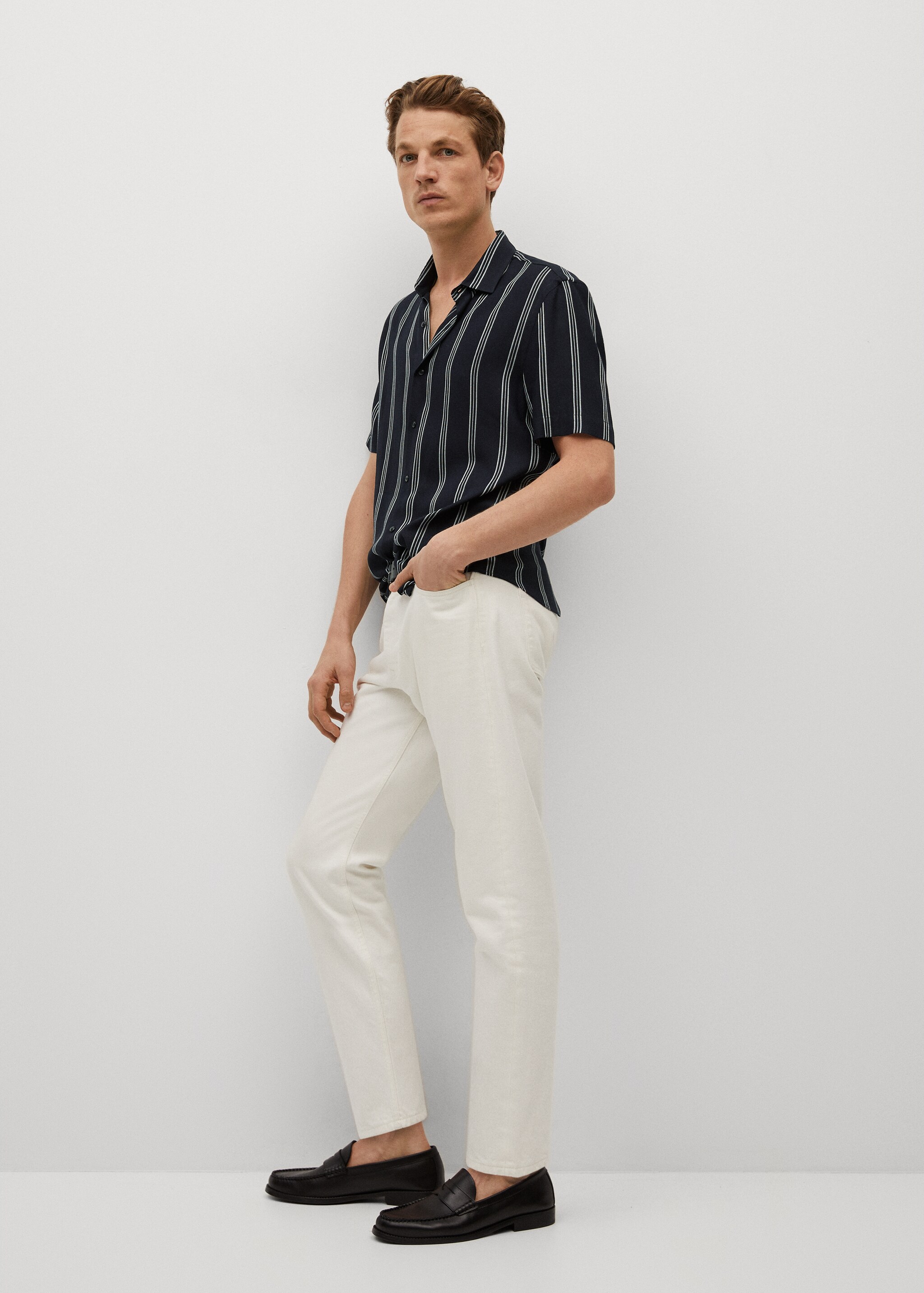 Camisa regular fit fluida rayas - Plano general