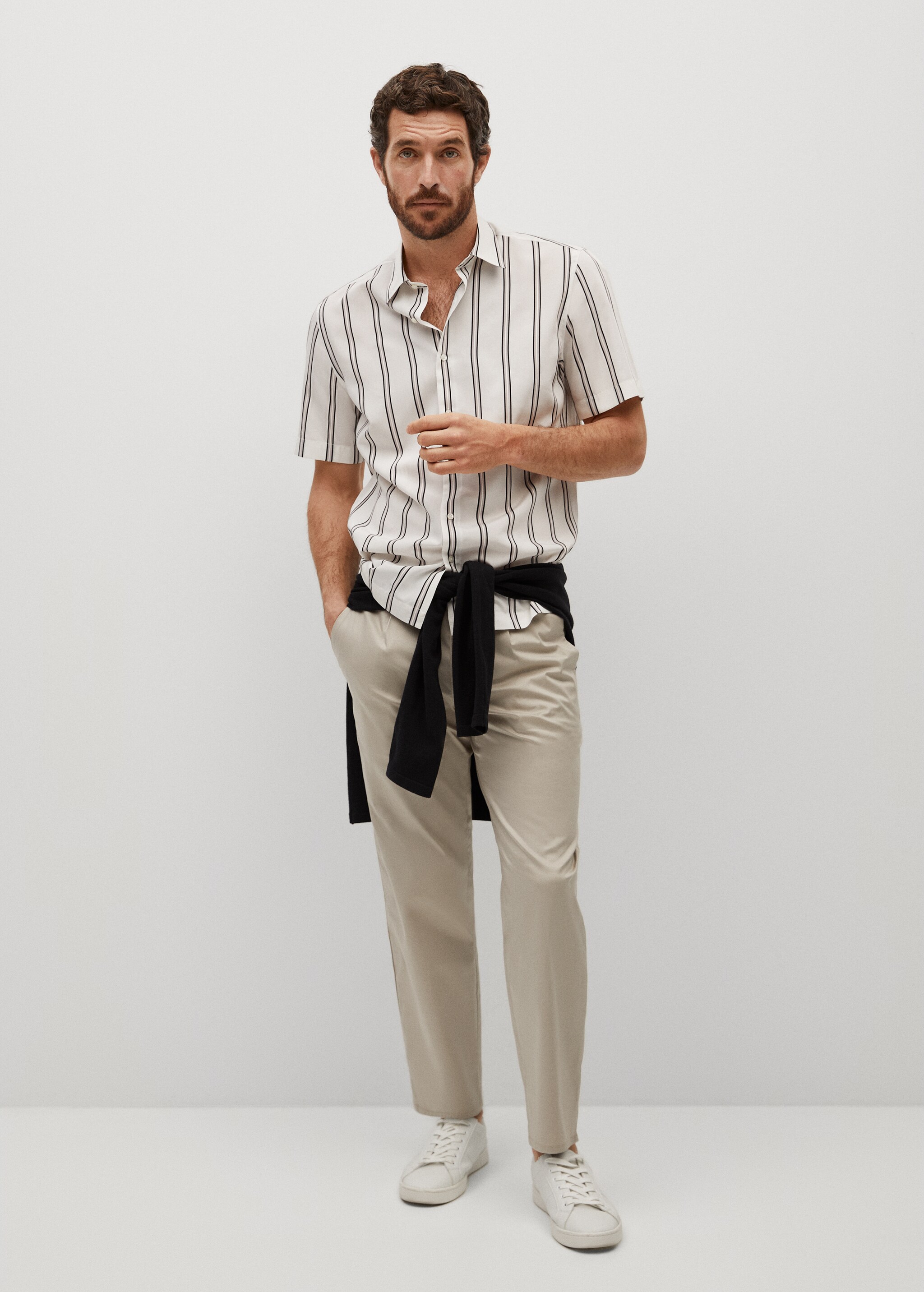 Camisa regular fit fluida rayas - Plano general