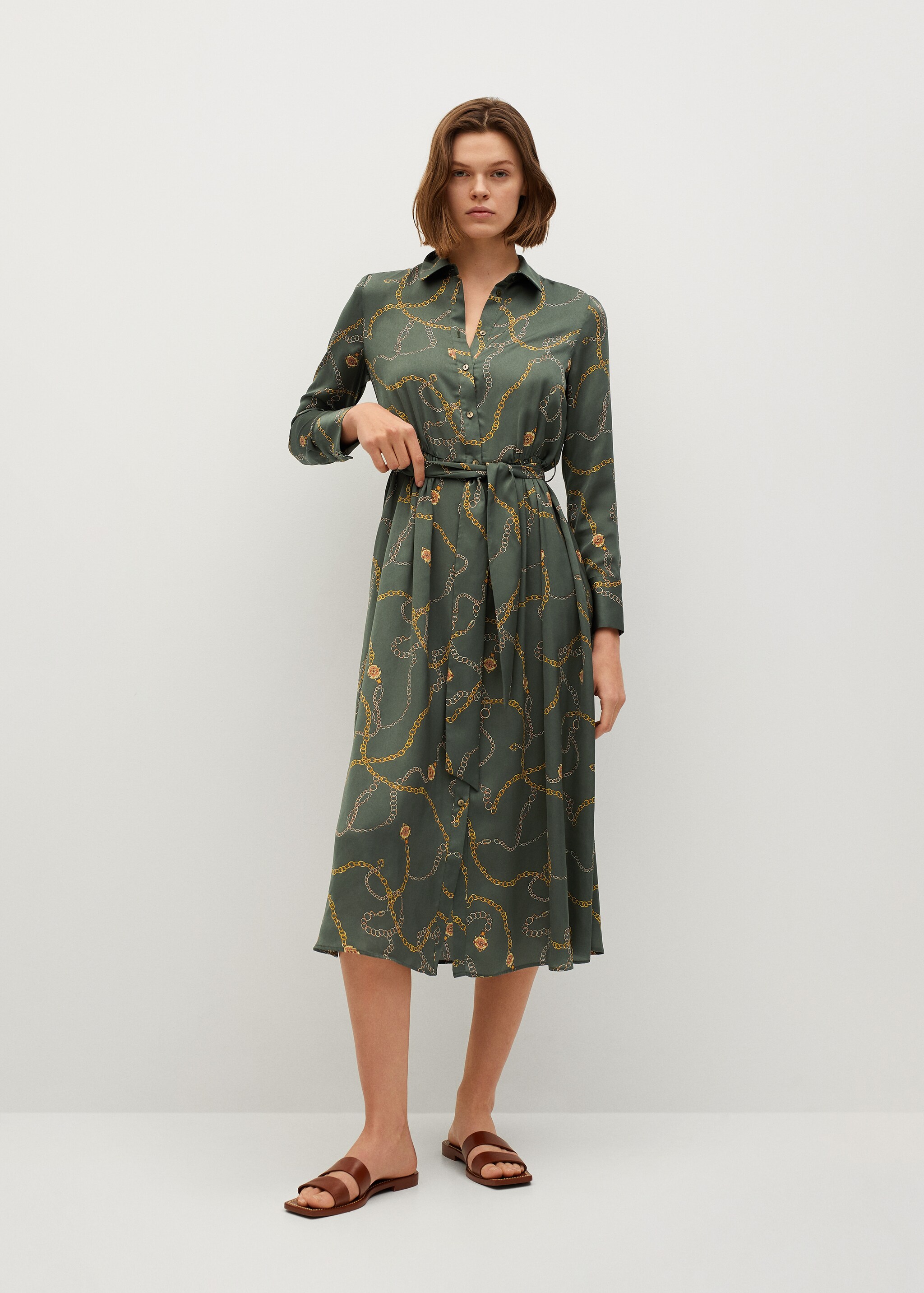 Vestido camisero estampado - Plano general
