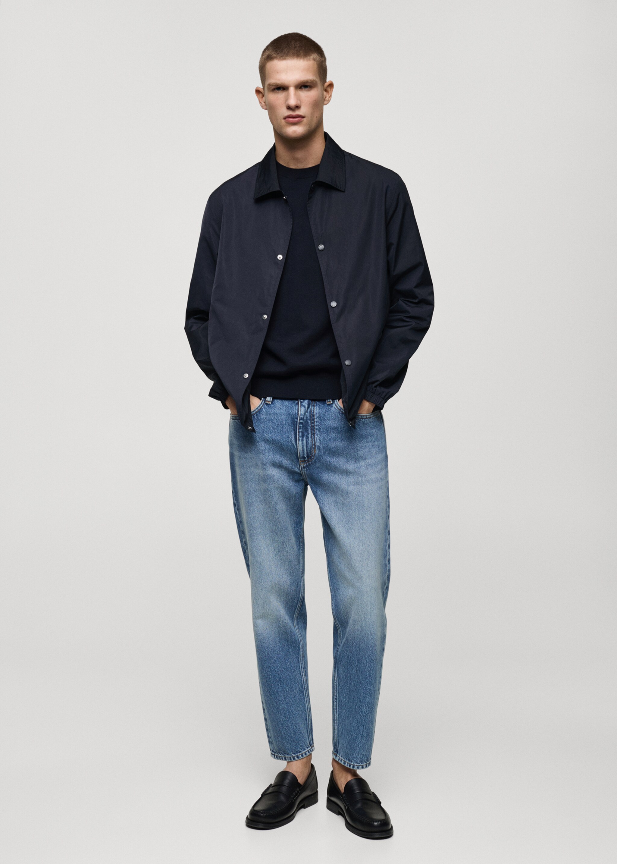 Regular-fit technical fabric jacket - General plane, Dark Navy. Ref: 87015926-00.