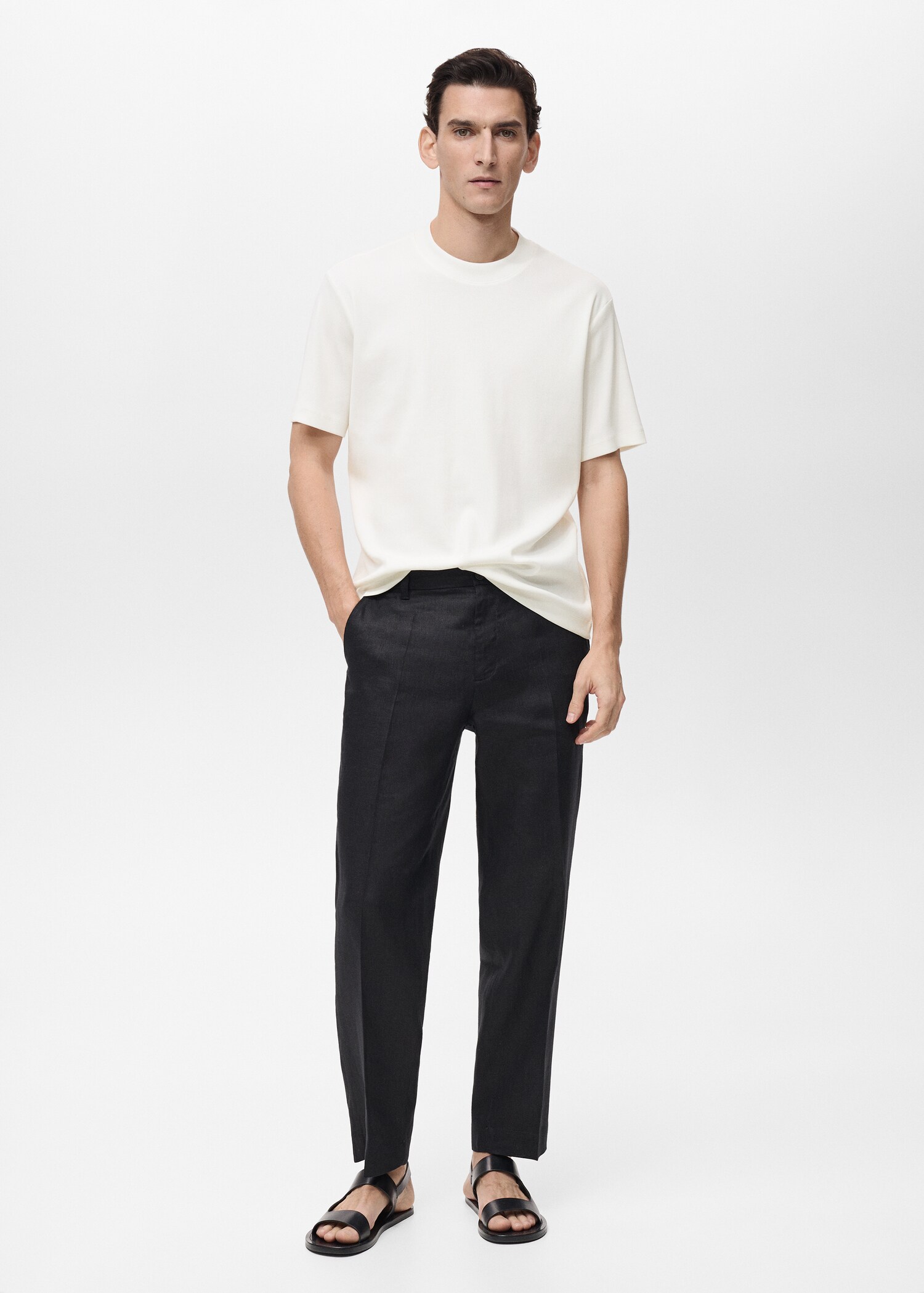 Regular fit ribbed cotton t-shirt - General plane