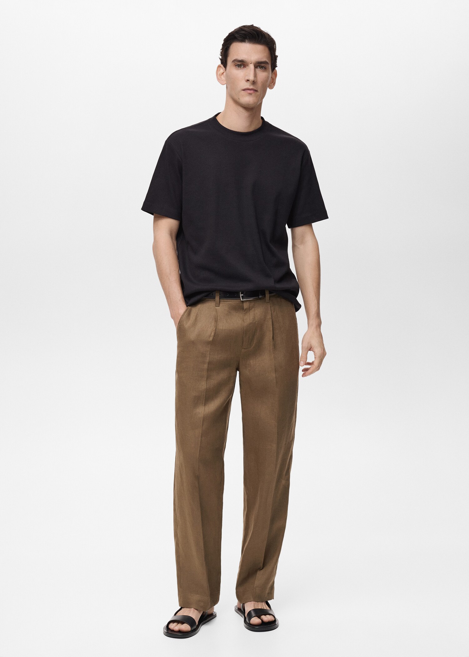 Regular fit ribbed cotton t-shirt - General plane