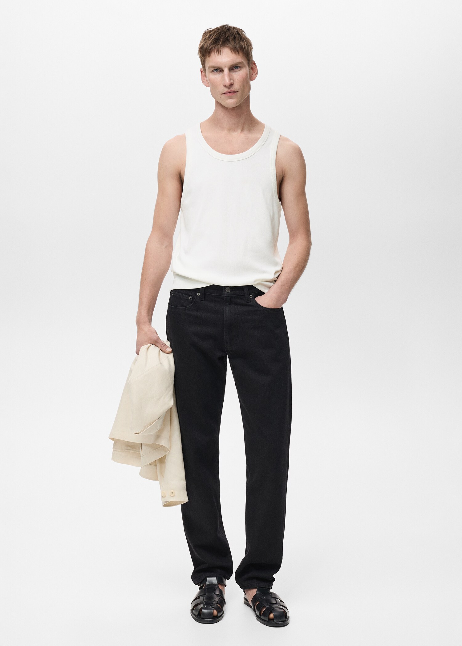 Slim-fit ribbed tank top - General plane