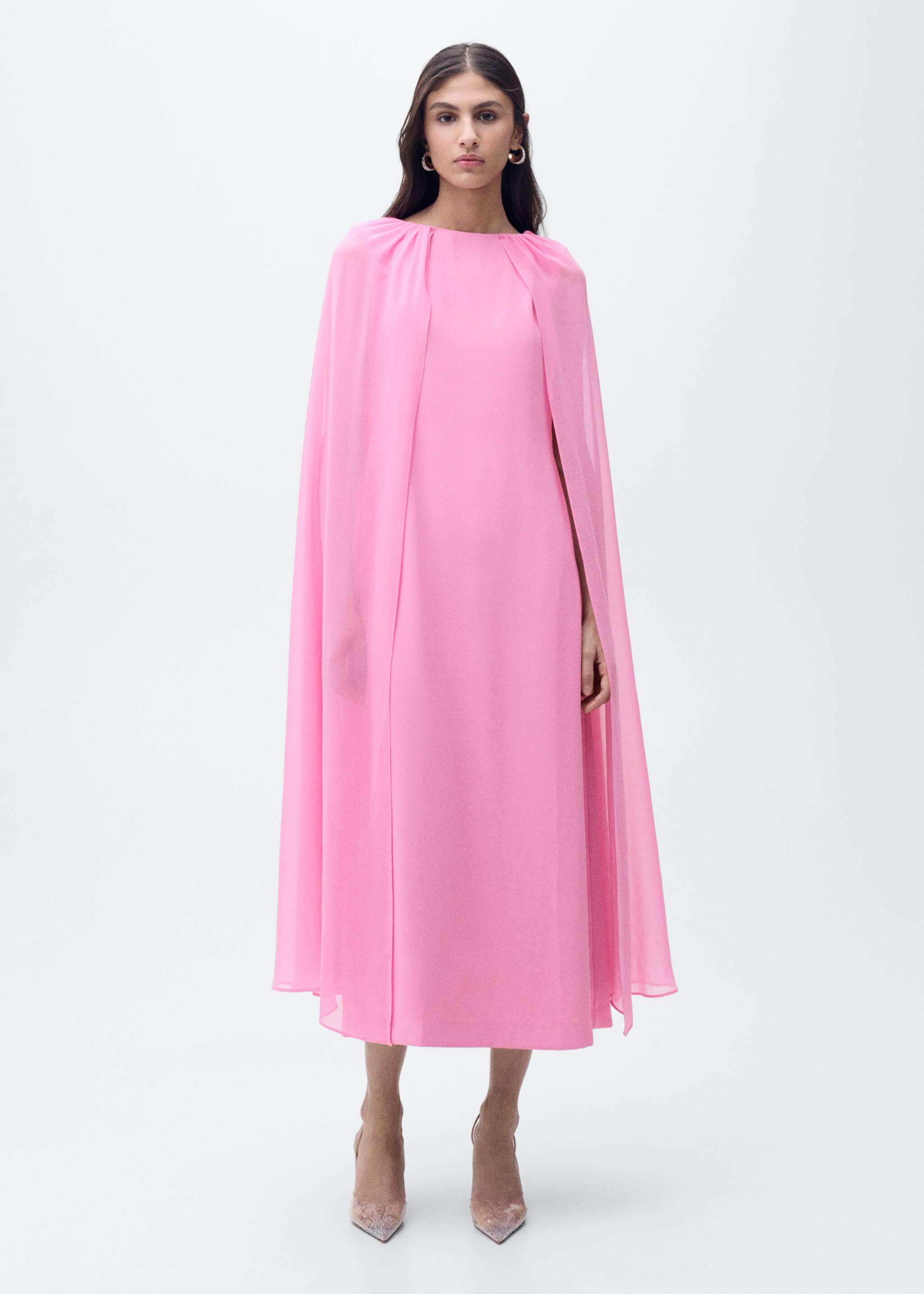 Flared cape dress - General plane, Pink. Ref: 87016375-00.