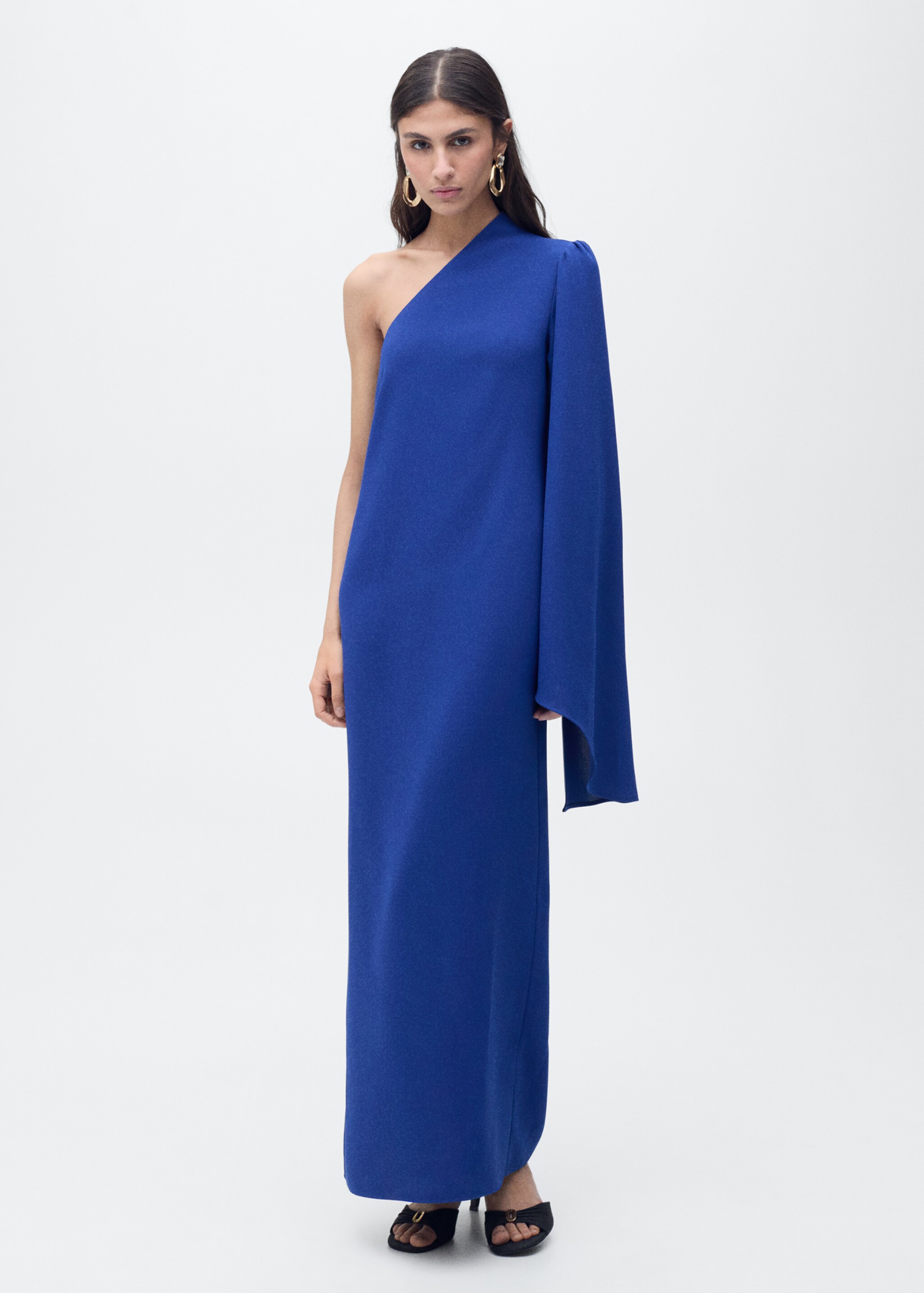 Long flared sleeve dress - General plane, Blue. Ref: 87016376-00.
