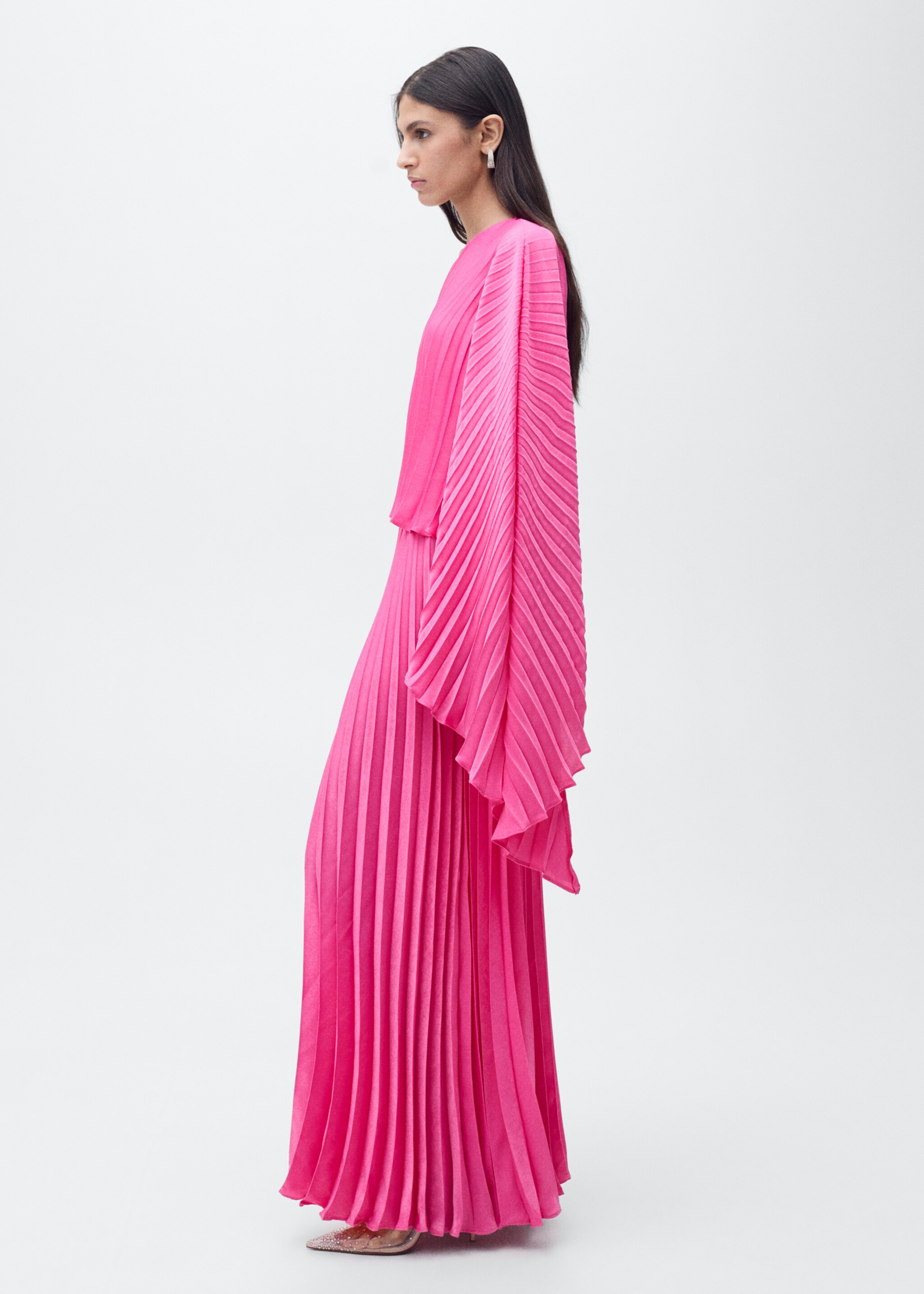 Long flared cape dress - General plane, Fuchsia. Ref: 87016380-00.
