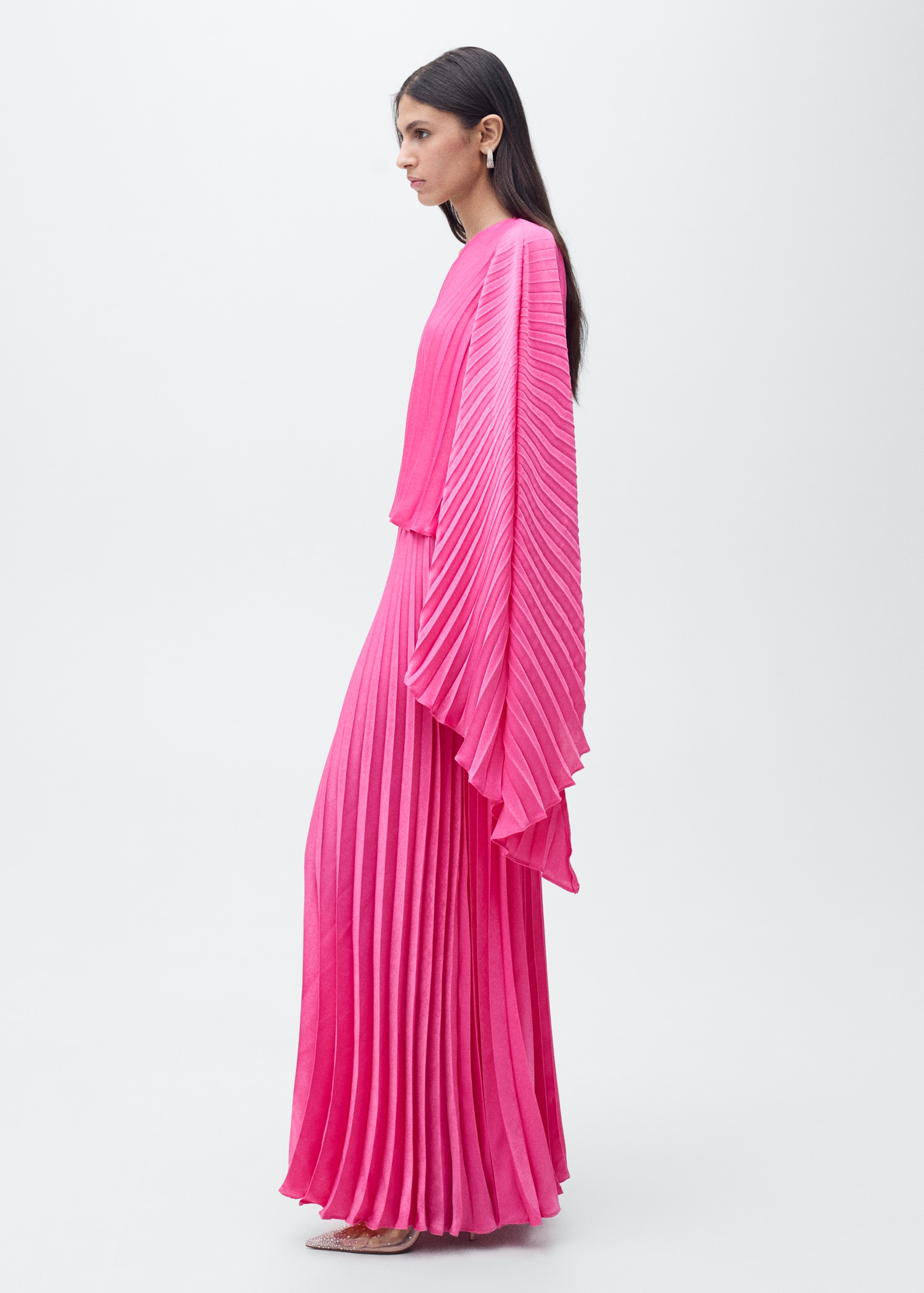 Long flared cape dress - Women | MANGO OUTLET Romania Long flared cape dress - Women | MANGO OUTLET Romania