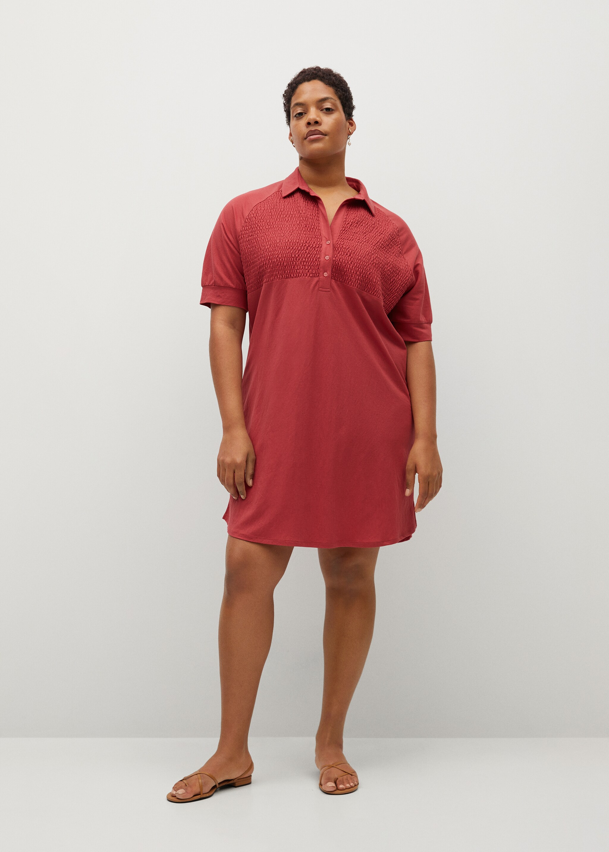 Ruched shirt collar dress - General plane