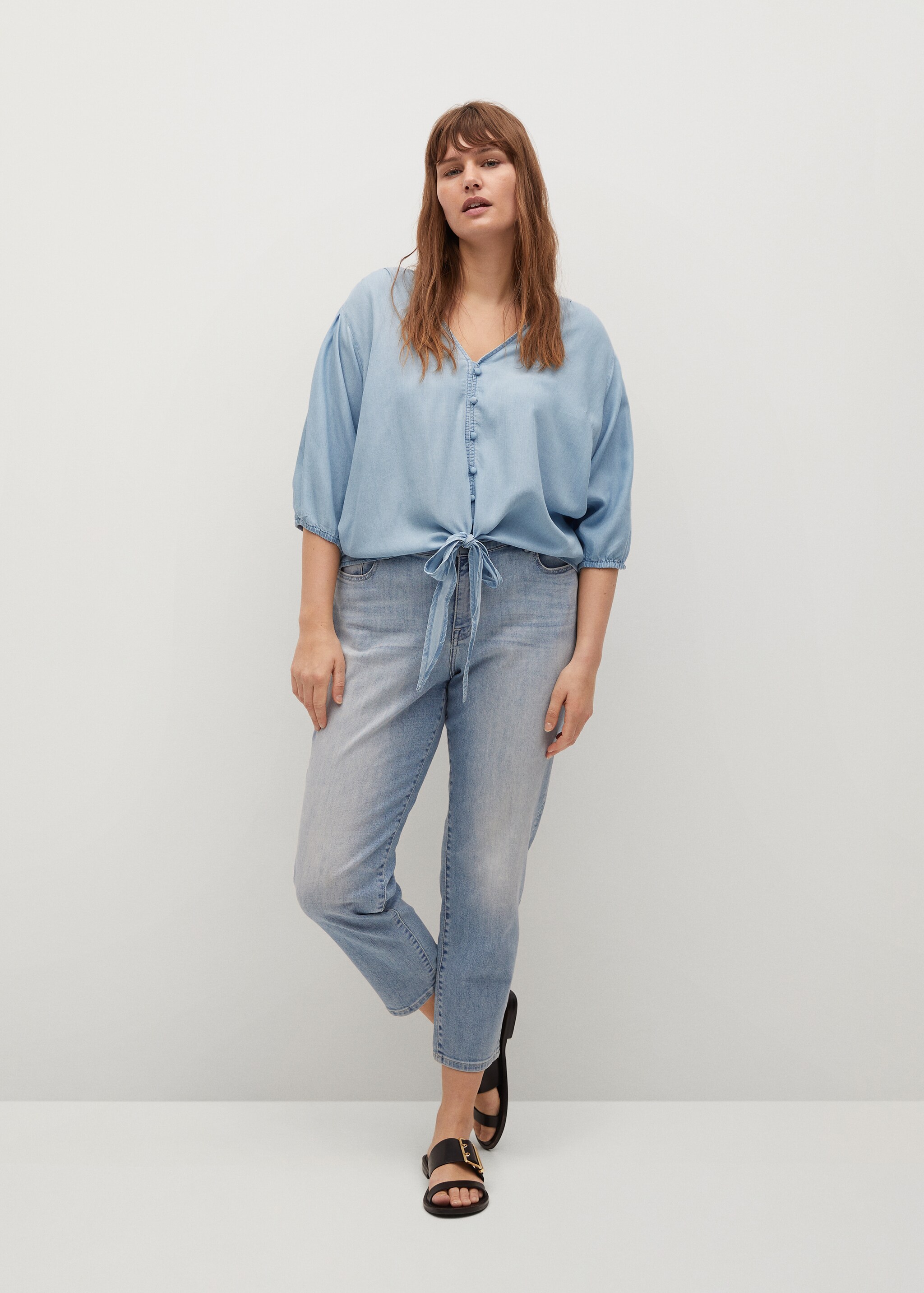 Blusa lyocell nudo - Plano general