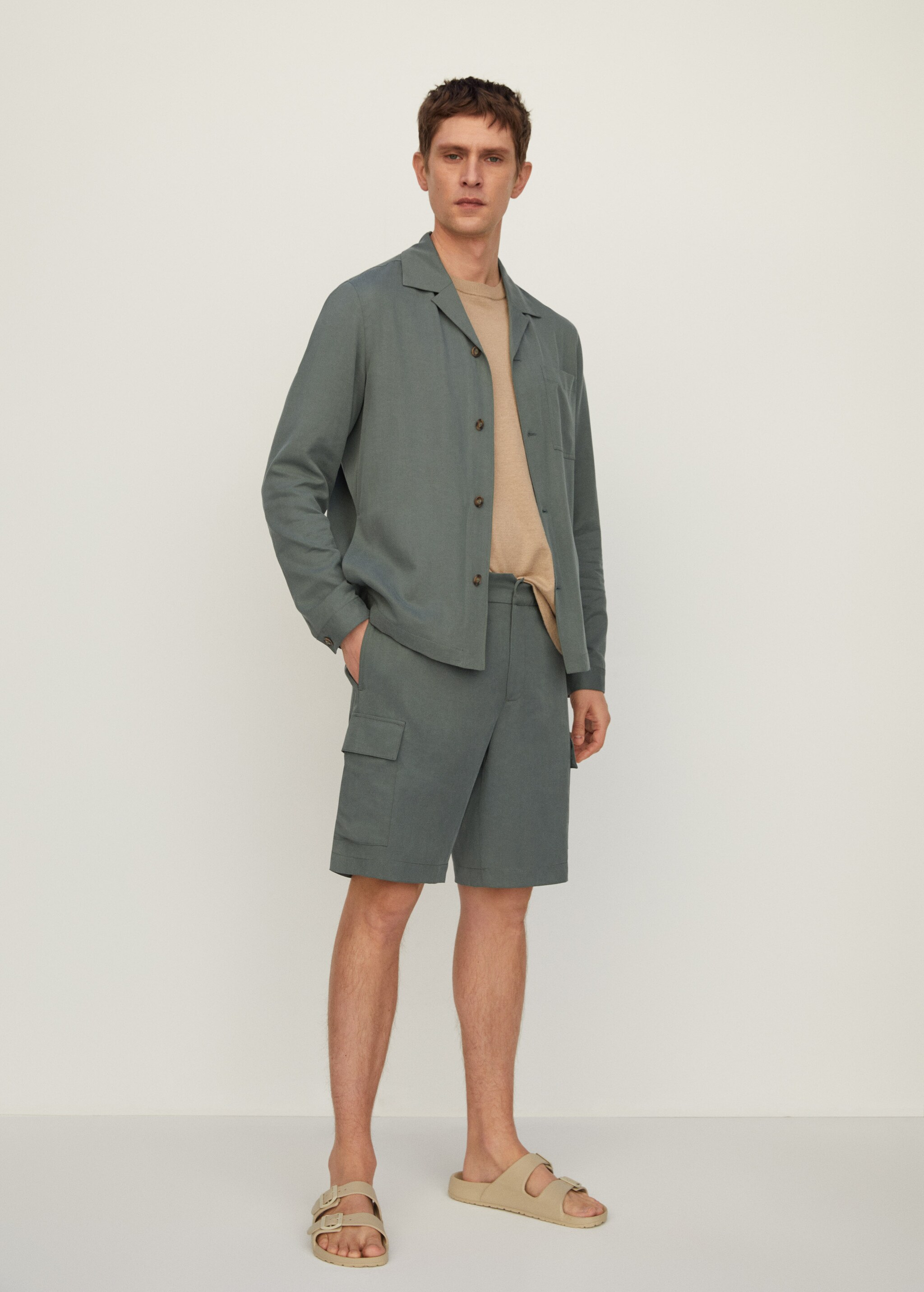 Sobrecamisa lyocell lino bolsillo - Plano general