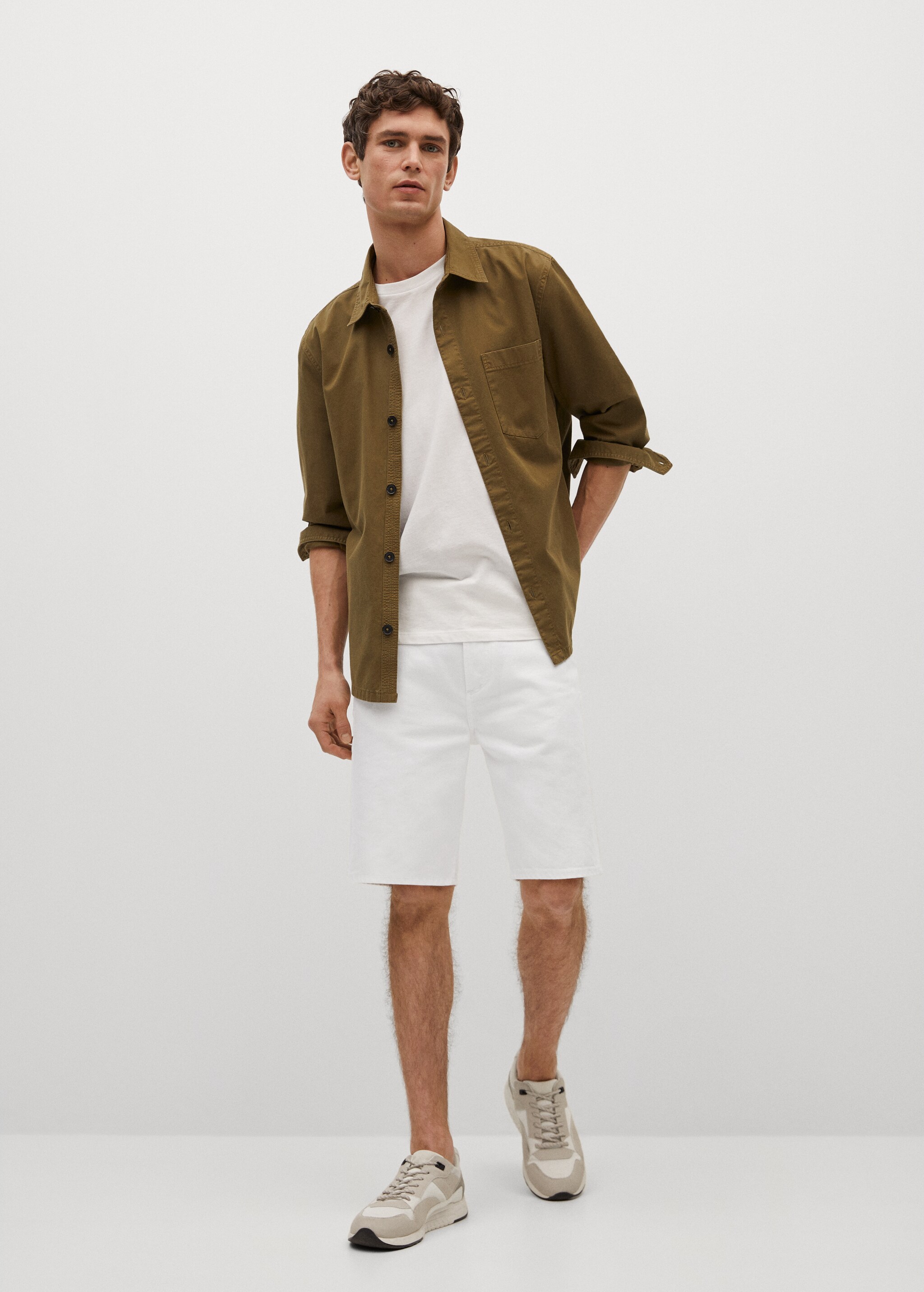 Bermuda relaxed denim blanco - Plano general