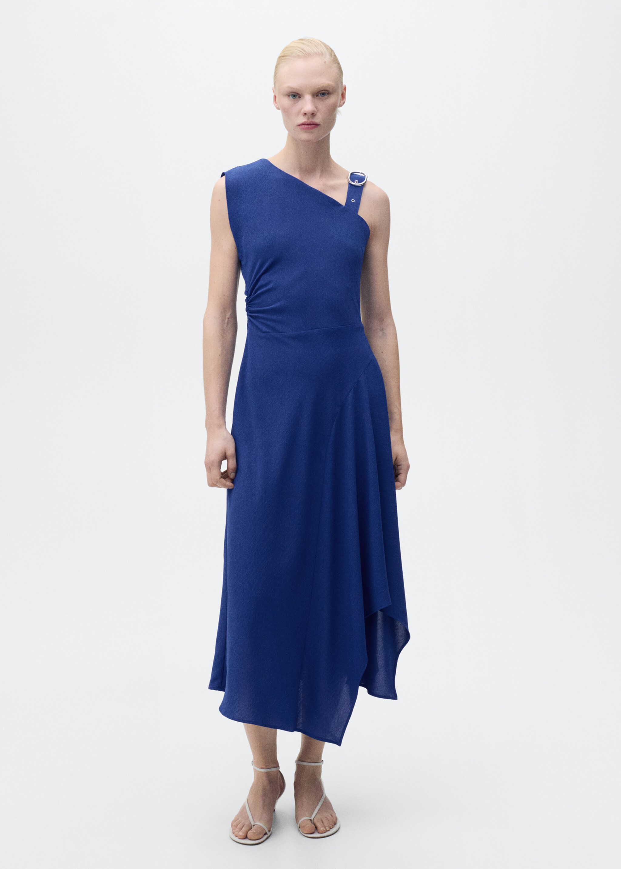 Asymmetrical buckle strap dress - General plane, Blue. Ref: 87017194-00.