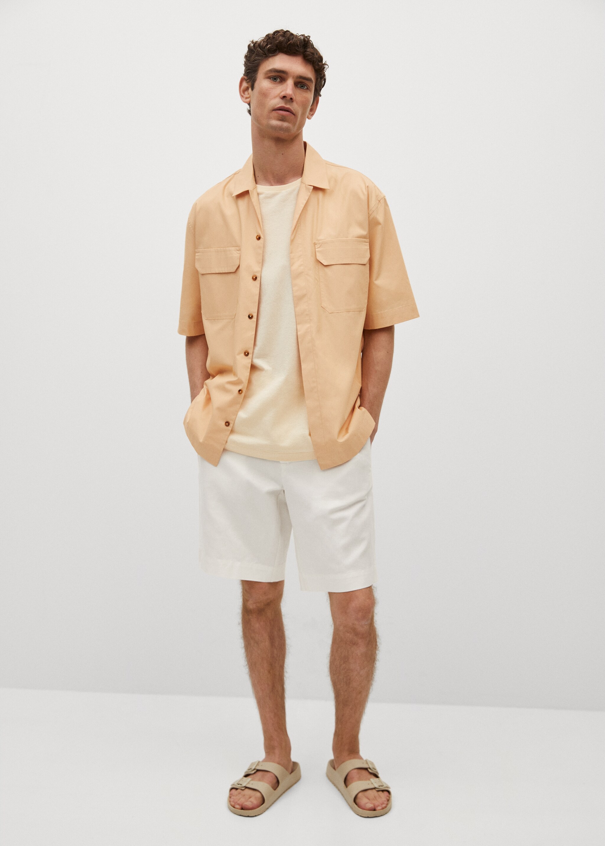 Cotton lyocell shirt with pockets - General plane
