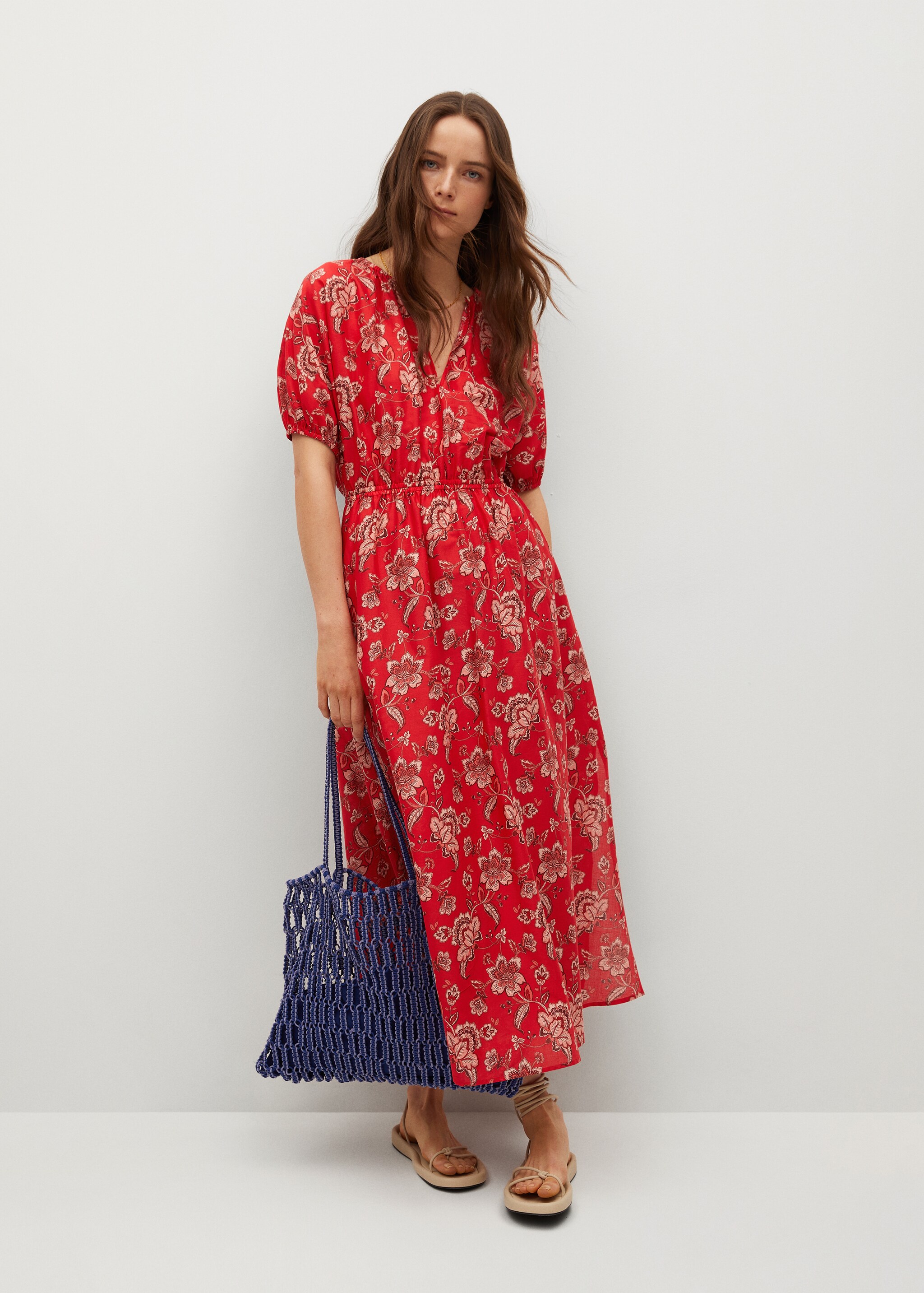 Gekräuseltes Printkleid - Allgemeine Ansicht