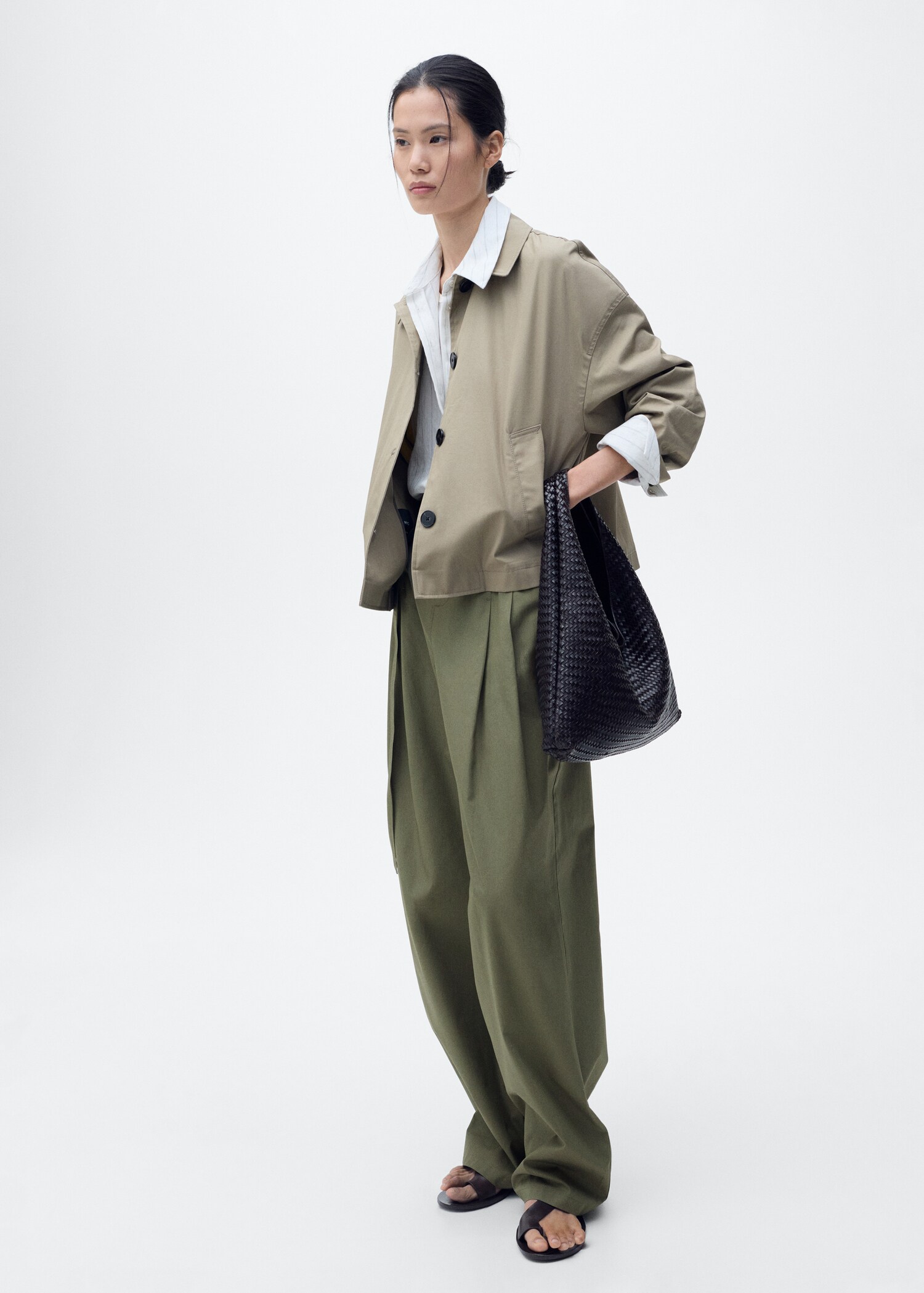 Wide leg trousers with belt - General plane