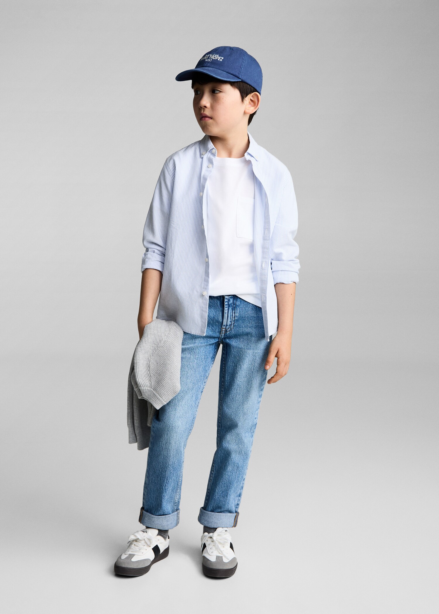 Camisa 100% cotó ratlles Òxford - Pla general