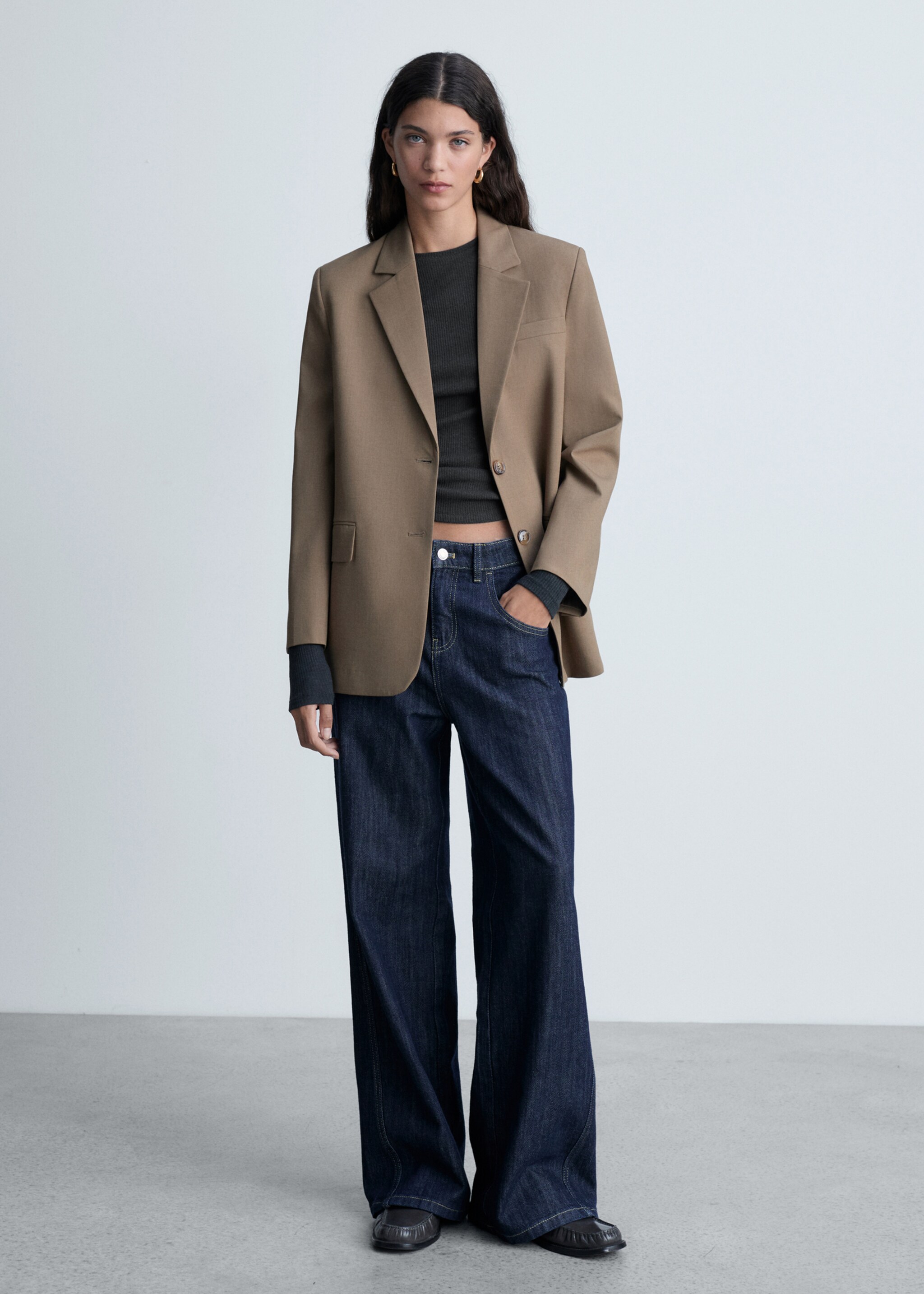 Ribbed long-sleeved t-shirt - General plane, Charcoal. Ref: 87020444-00.