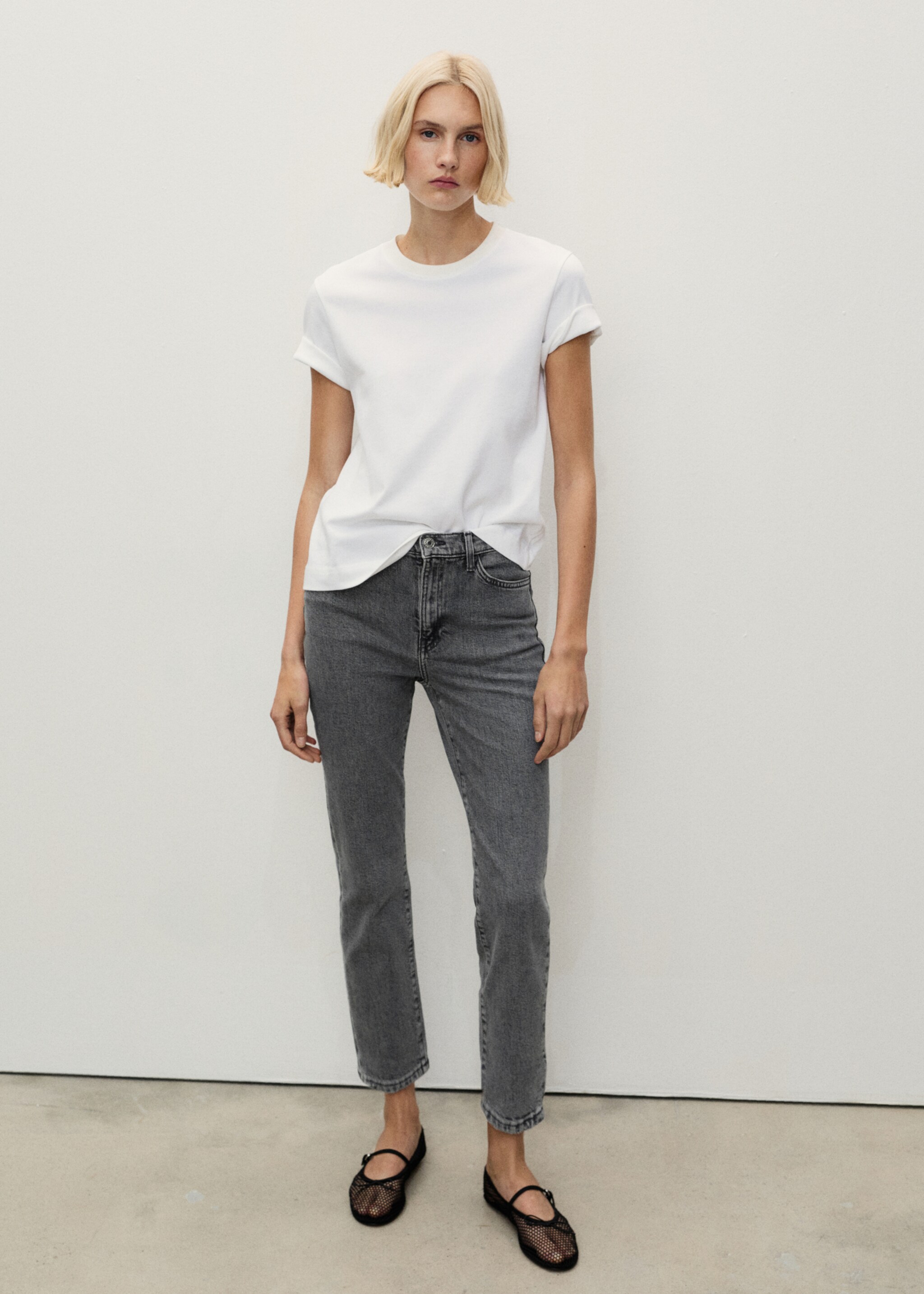 Claudia slim-fit cropped jeans - General plane, Open Grey. Ref: 87020451-00.