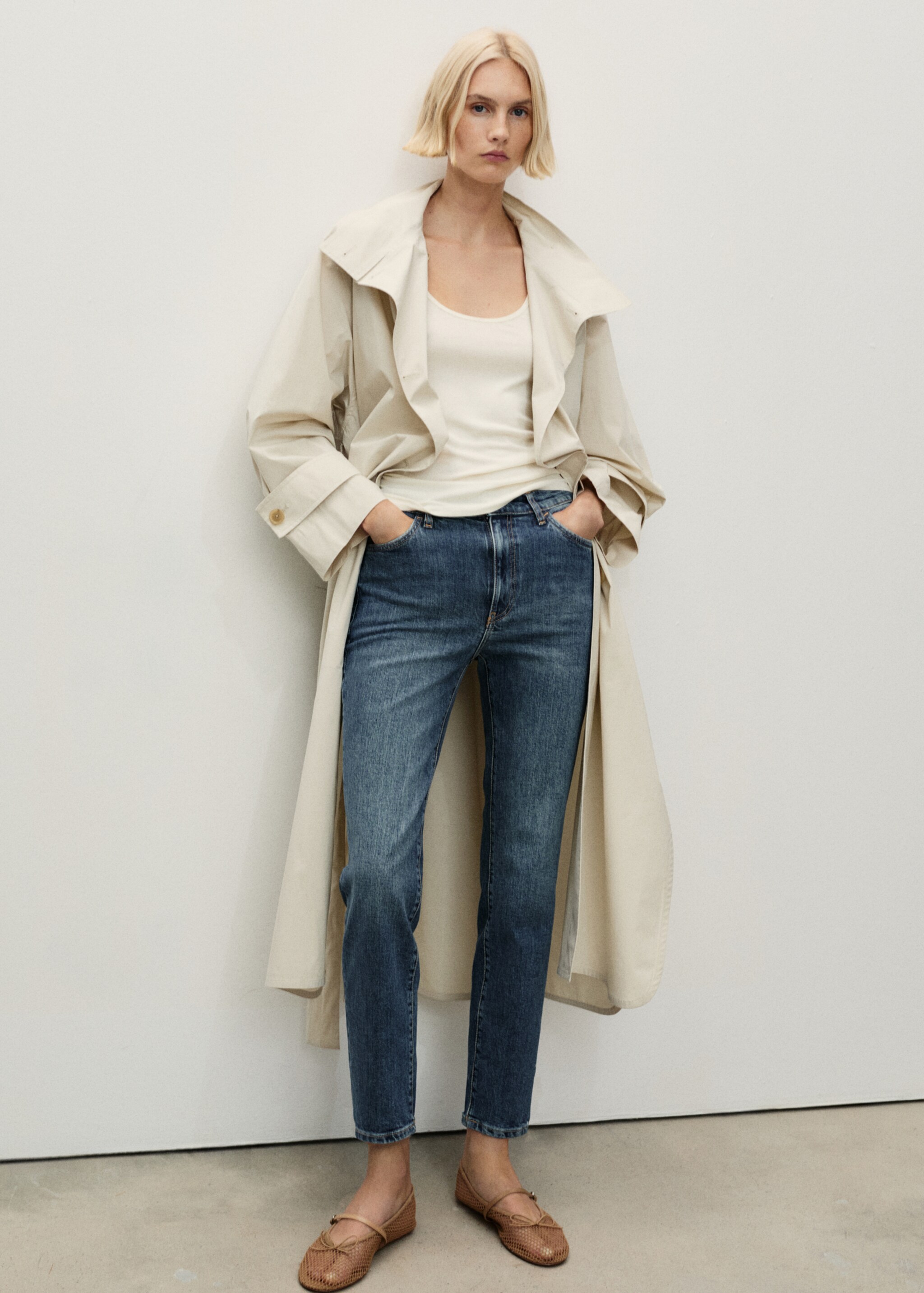 Claudia slim-fit cropped jeans - General plane, Dark Blue. Ref: 87020452-00.