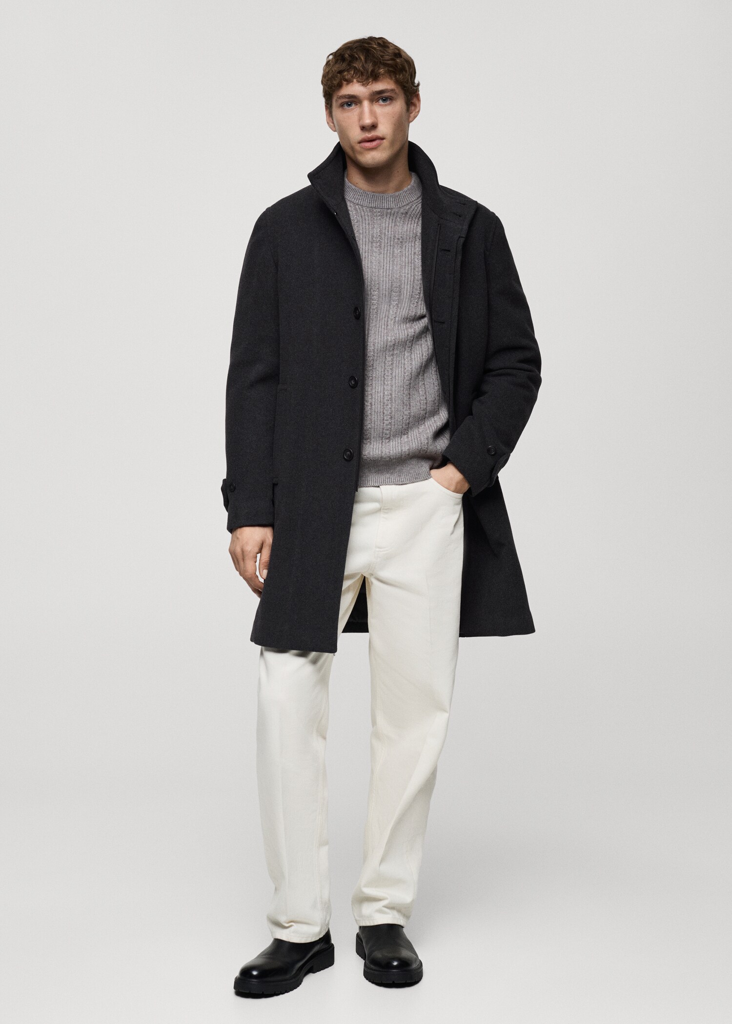 Quilted wool inner coat - General plane