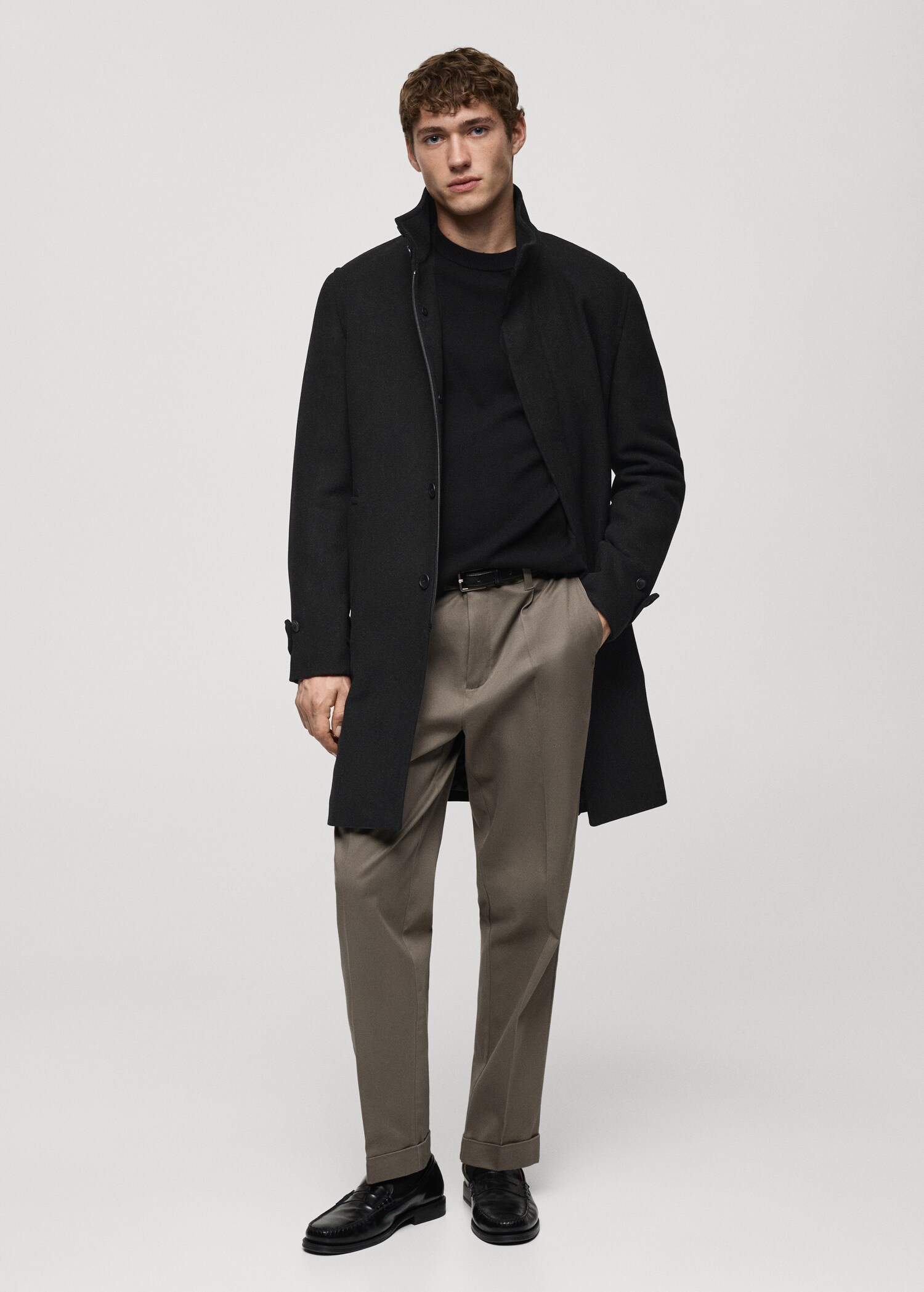 Quilted wool inner coat - General plane