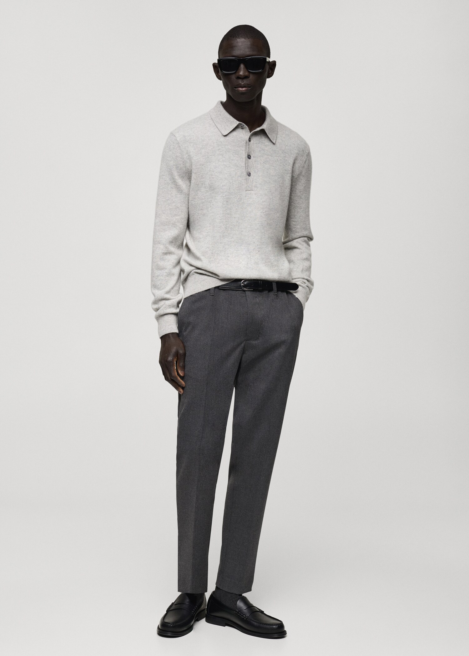 Flanelové kalhoty slim fit - Celkový náhled