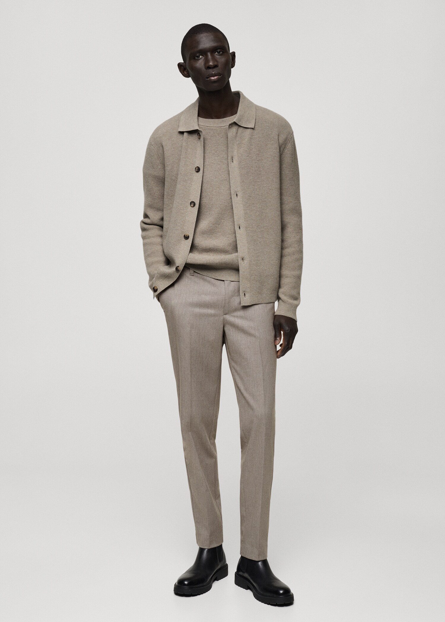 Flanelové kalhoty slim fit - Celkový náhled