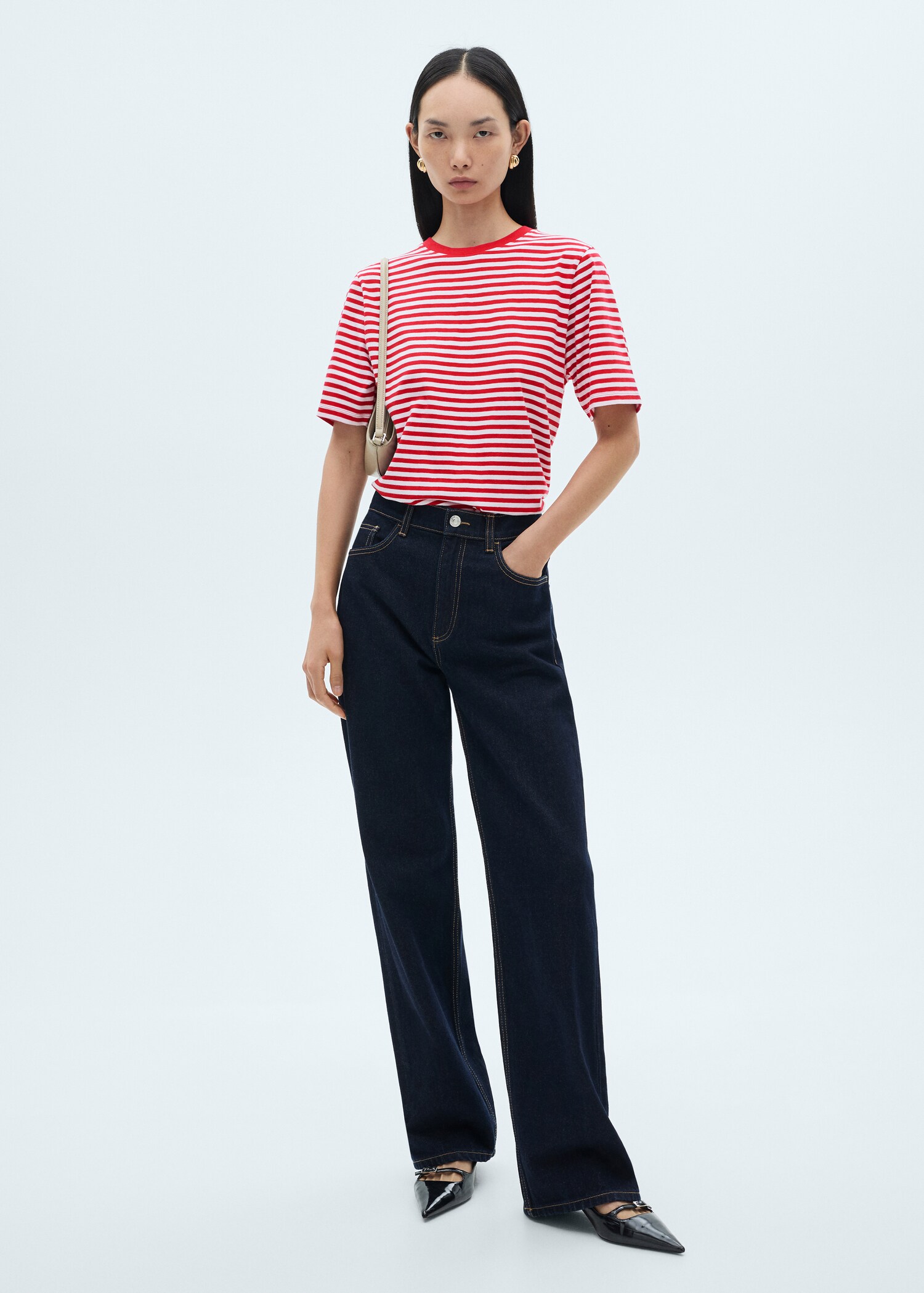 T-shirt coton à rayures - Plan général