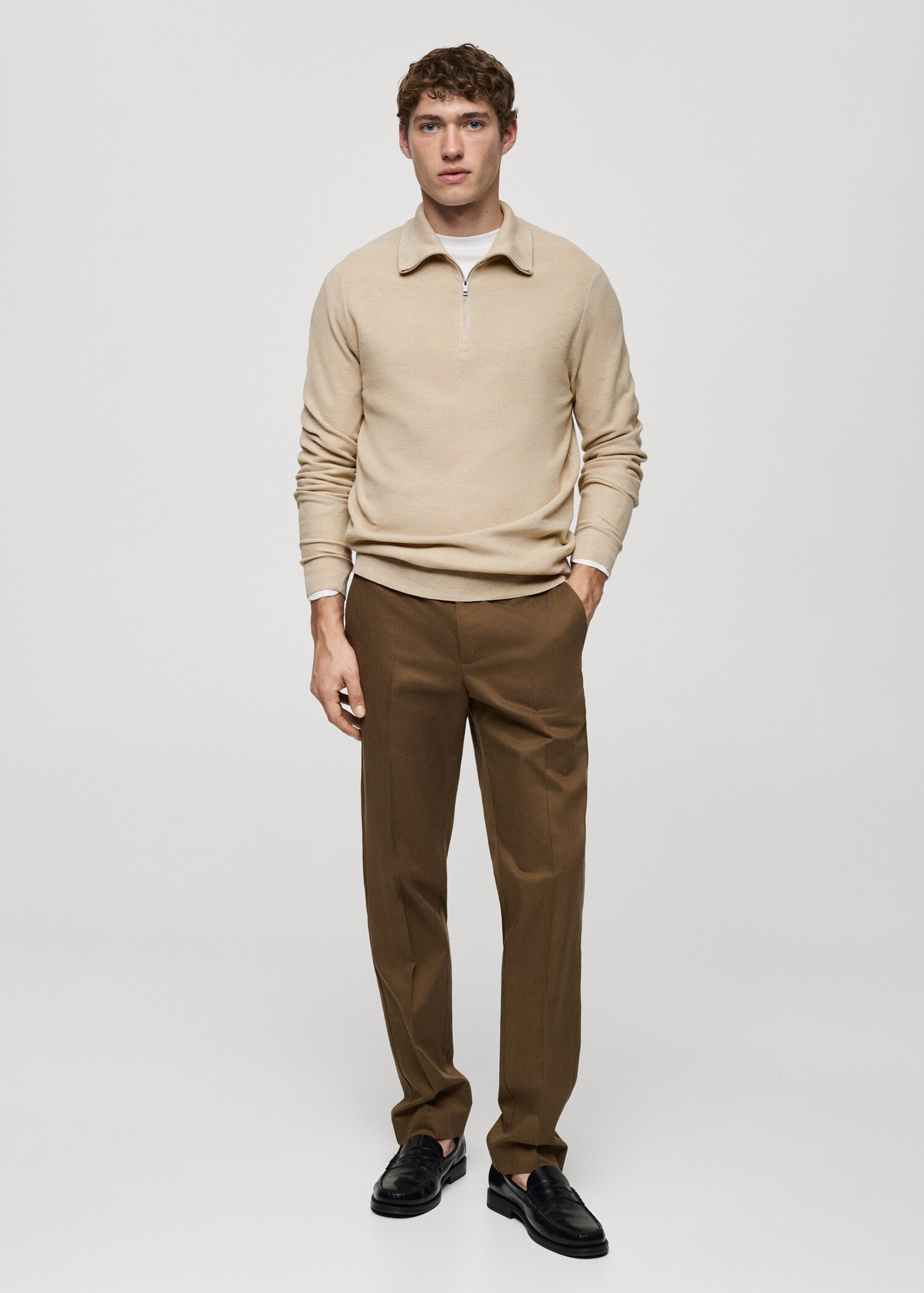 Rollkragenpullover mit Mikrostruktur - Allgemeine Ansicht